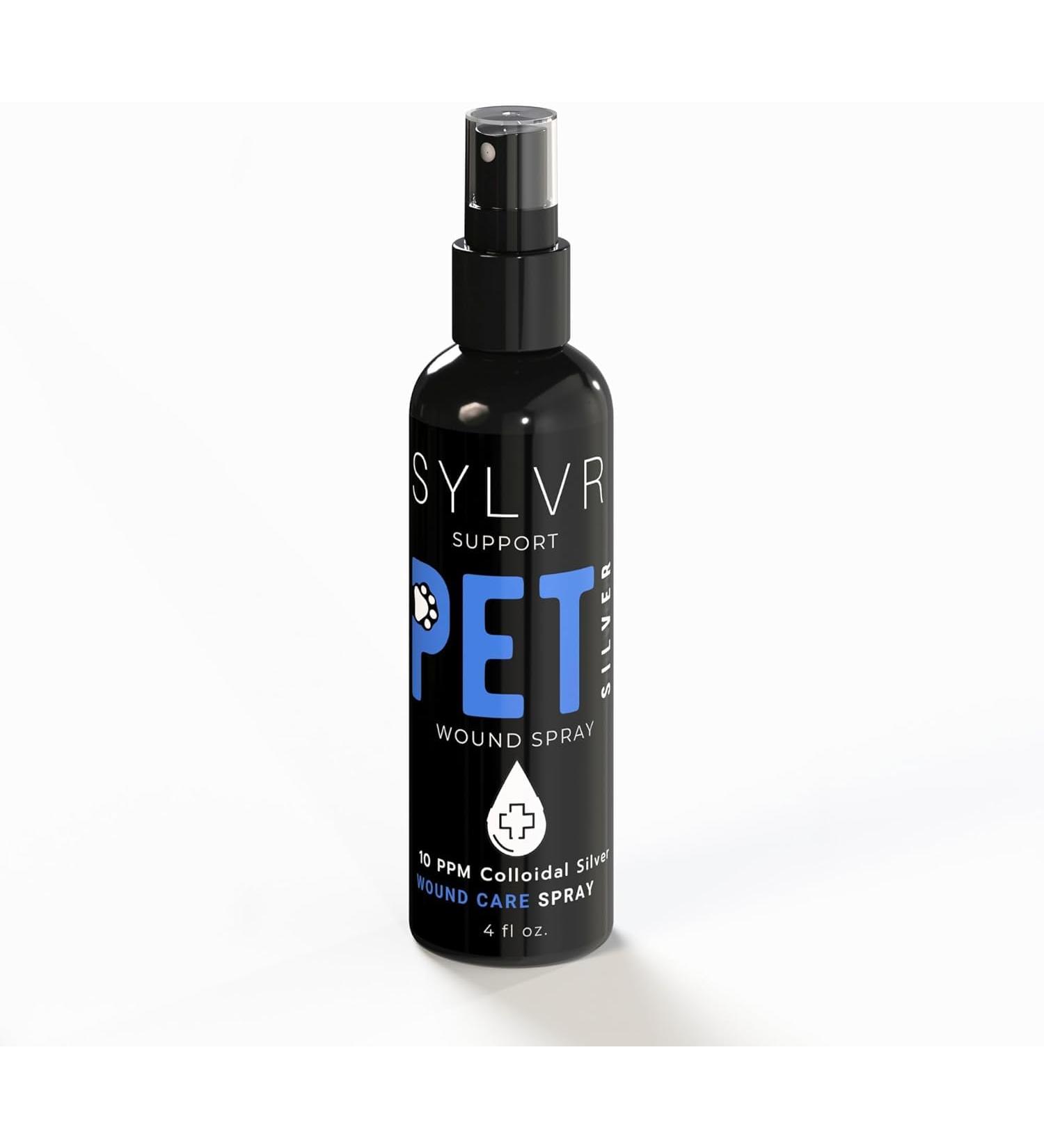SYLVR WELLNESS- Colloidal Silver SilverSol Pet Dog Cat Wound & Skin Spray with Nano Silver Made in USA All Natural (4 oz.)