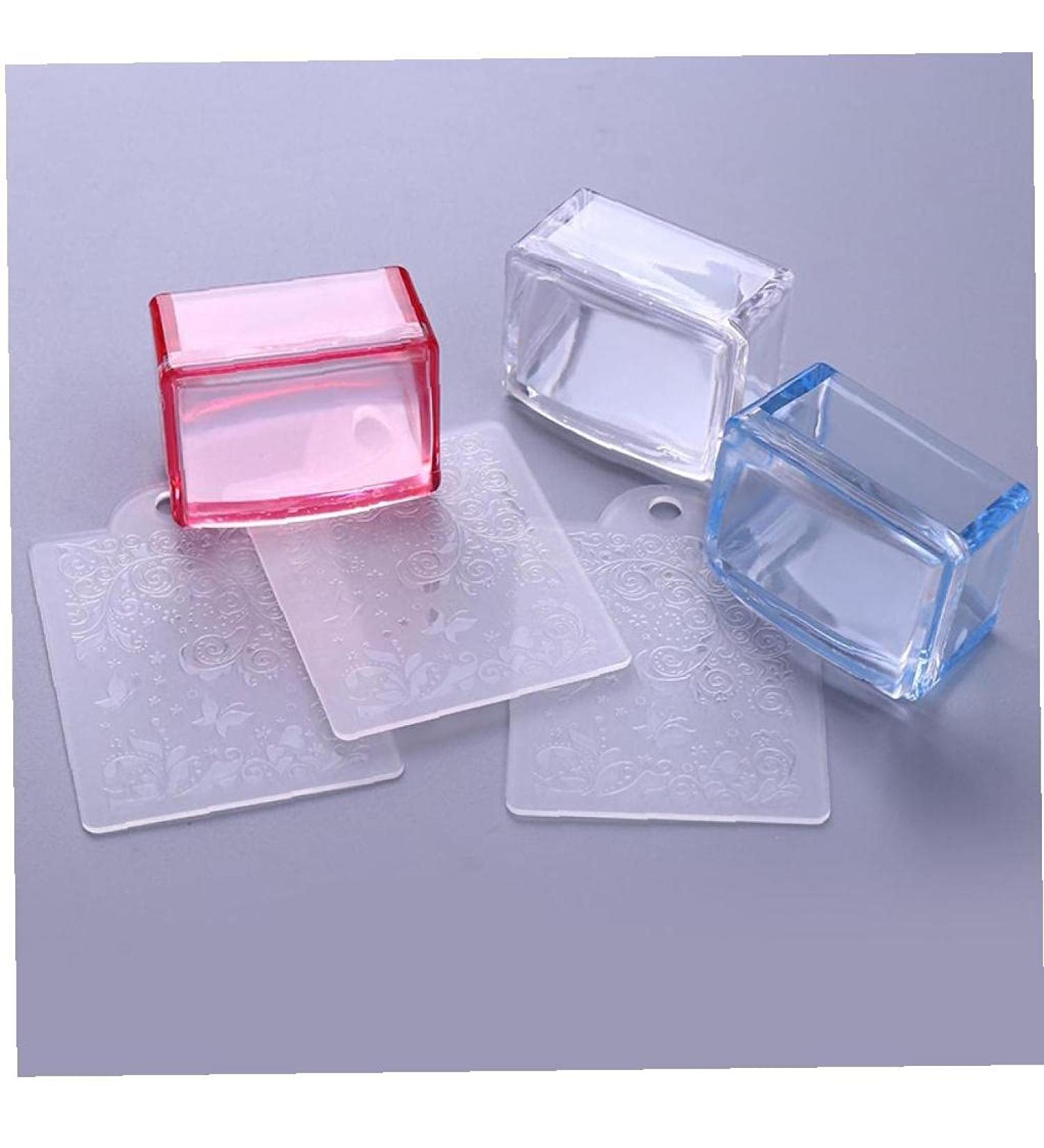 TOSSPER Clear Handle Nail Stamper - Silicone Jelly Scraper Nail Art Tool (Random Colors) - Perfect for DIY Nail Designs - Buy Online on GoSupps.com