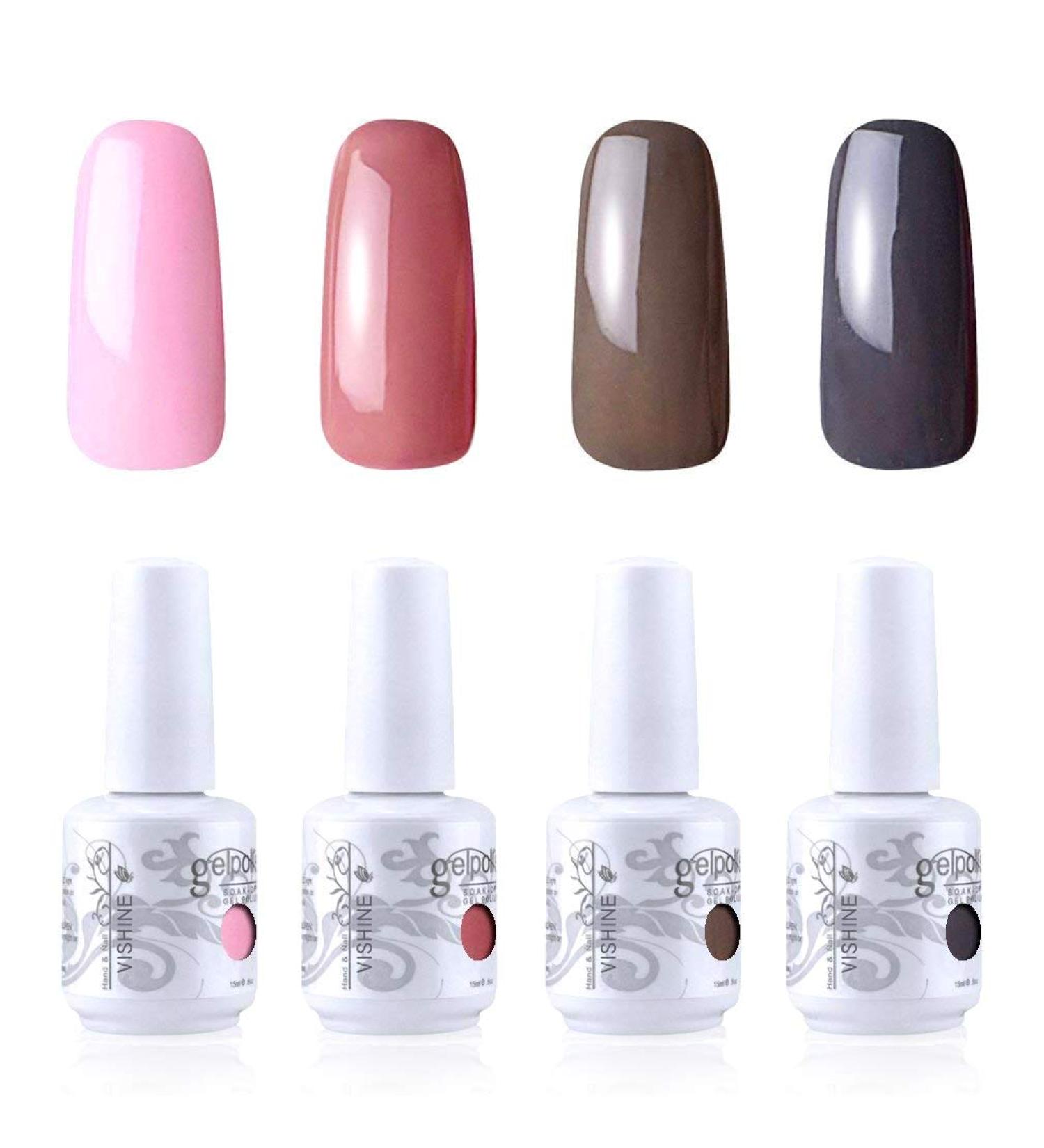 Vishine Gelpolish Nail Art UV LED Gel Nail Polish Soak Off Manicure Kit 4 Colors Set C195 - Buy Online on GoSupps.com