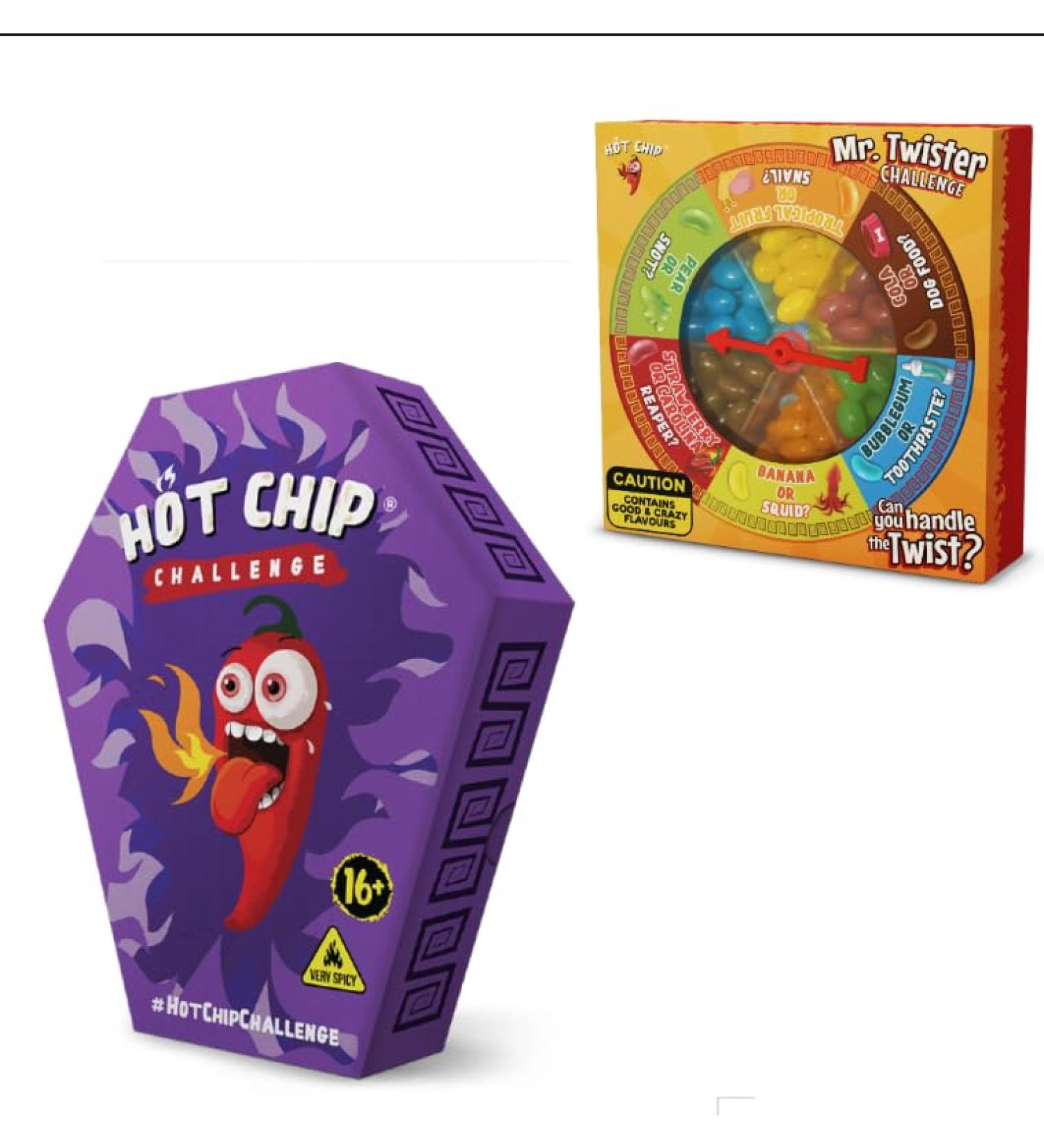 HOT CHIP Hot-Chip Challenge crisps 2.5g purple edition and Mr Twister Jelly Beans 120g - Buy Online on GoSupps.com