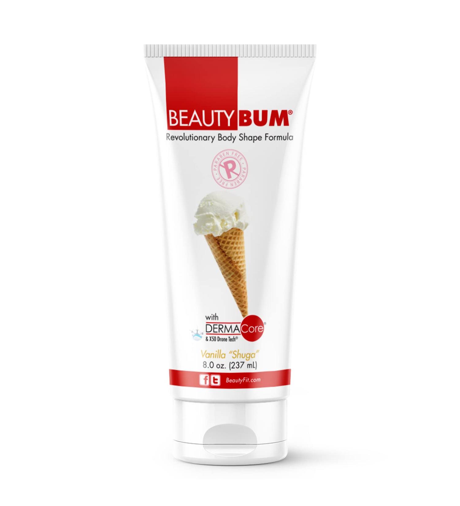 BeautyFit BeautyBum Pump Muscle Toning Lotion - Tighten, Tone, and Firm Skin - Vanilla Shuga - 8 oz - Buy Online on GoSupps.com