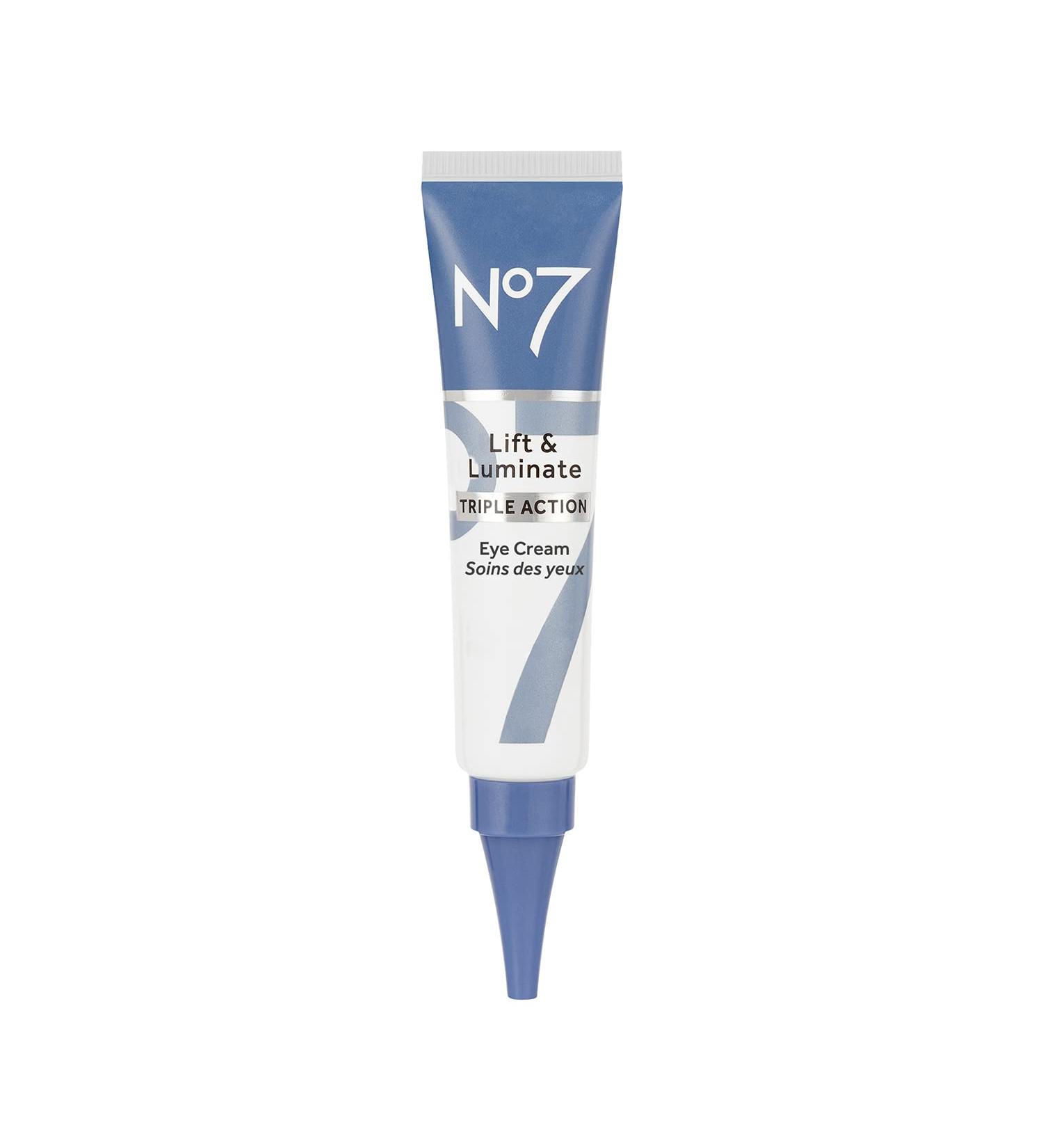 No7 Lift & Luminate Triple Action Eye Cream - Dark Circle & Puffiness Treatment with Shea Butter, Hyaluronic Acid, & Ginseng Extract - 15ml - Buy Online on GoSupps.com