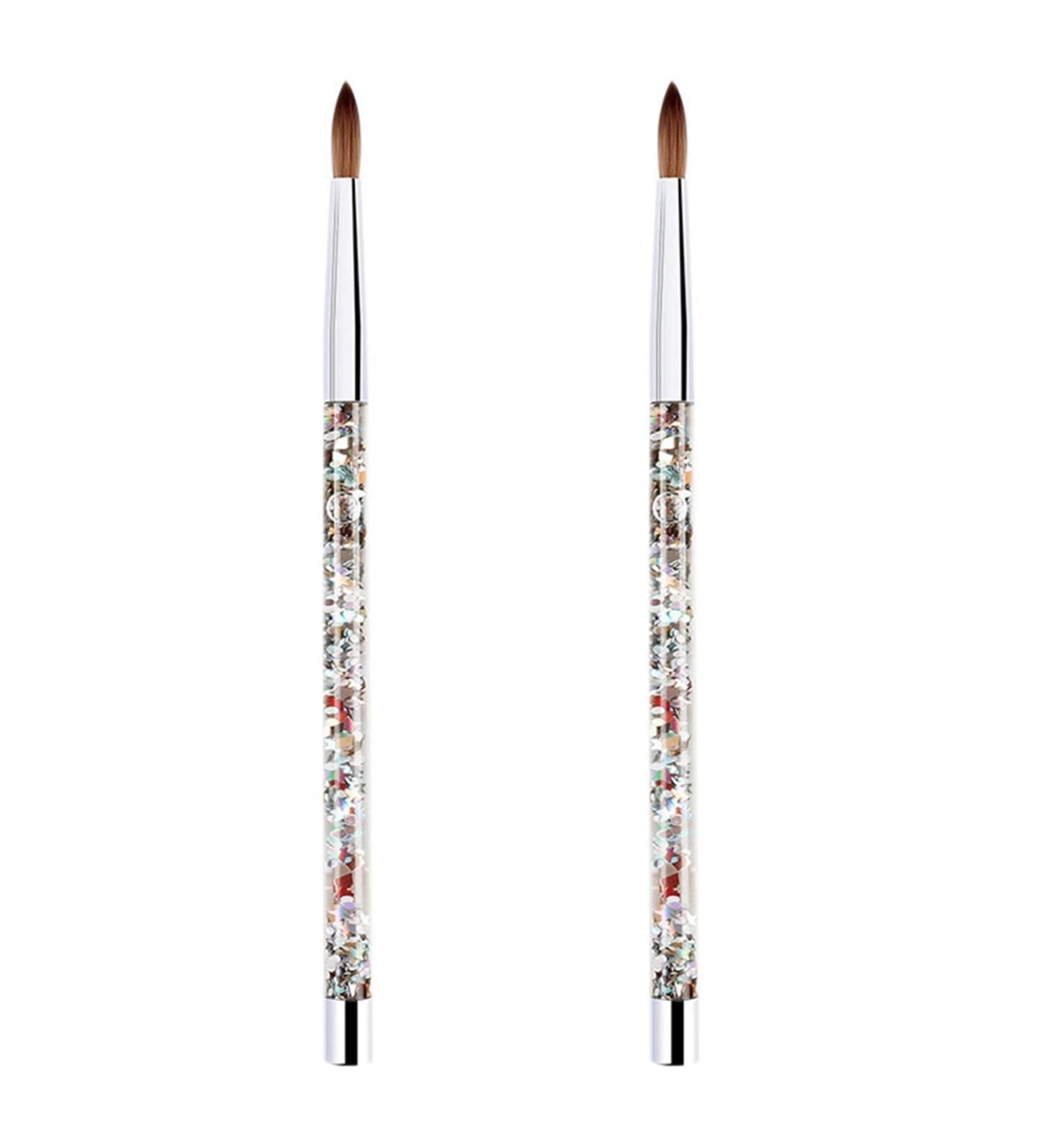Yangyou 2Pc Rose Gold Kolinsky Sable Acrylic Nail Brush with Liquid Flow Glitter Nail Art Brush for Nail Art Tool 10 - Buy Online on GoSupps.com