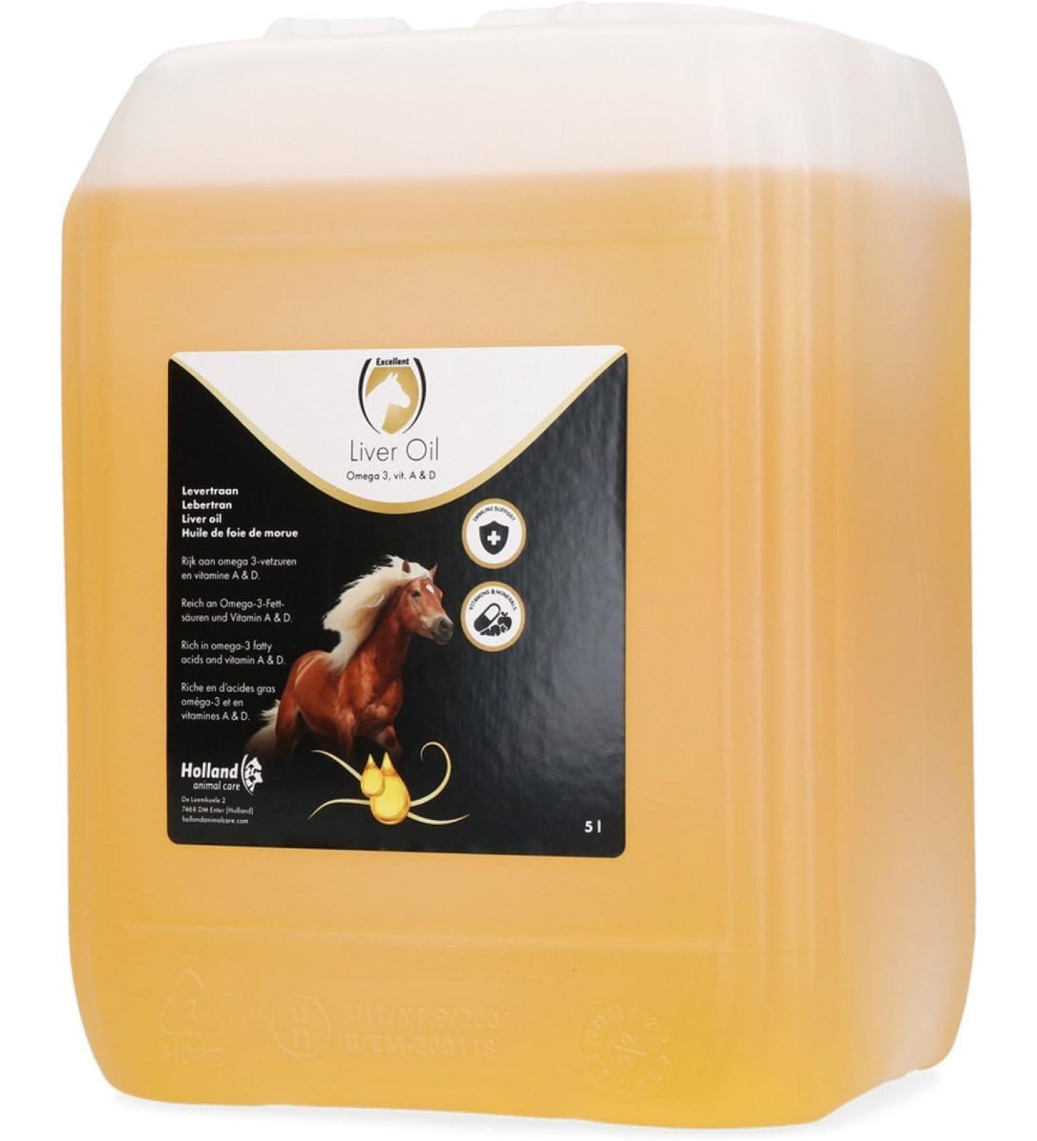 Excellent Liver Oil 5 Liter - To Support Strength Growth and Development as well as Coat Maintenance - Suitable for Horses - Buy Online on GoSupps.com