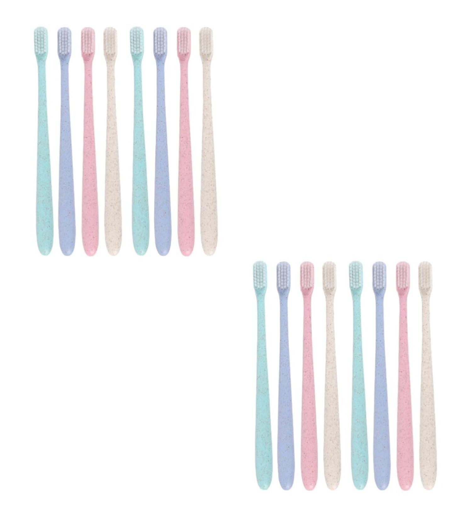 Minkissy Soft Toothbrush Set - 4 Boxes 8 Pieces | Slim Manual Toothbrush for Adults | Portable Oral Care Tool with Cap - Ideal for Camping & Travel - Buy Online on GoSupps.com