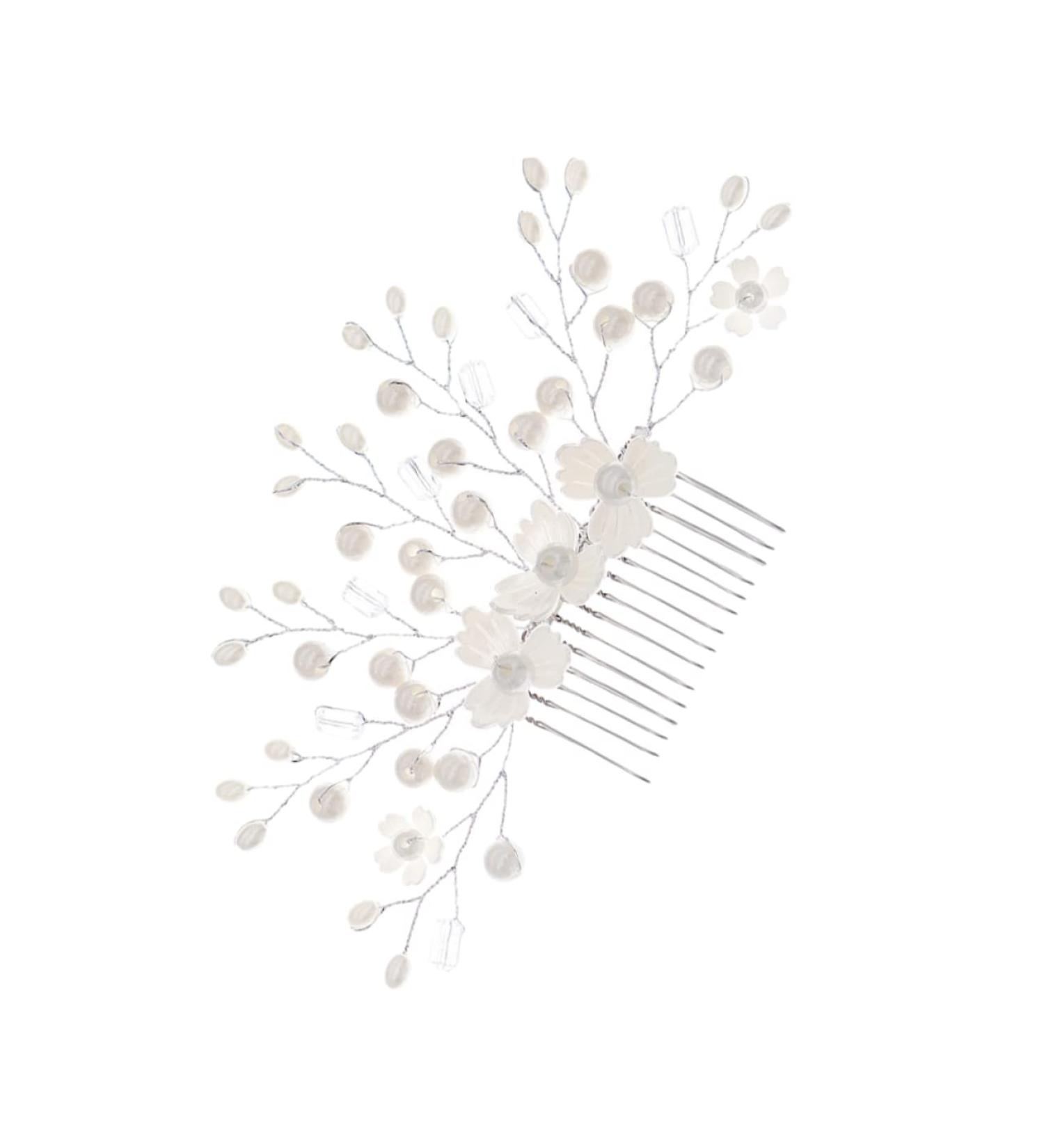 FRCOLOR Heart Rhinestone Hair Clip Wedding Hair Clips Bridal Rhinestone Hair Clips Bride Headpieces for Wedding Flower Girl Hair Accessories Pearl Clips for Hair White Zinc Alloy - Buy Online on GoSupps.com