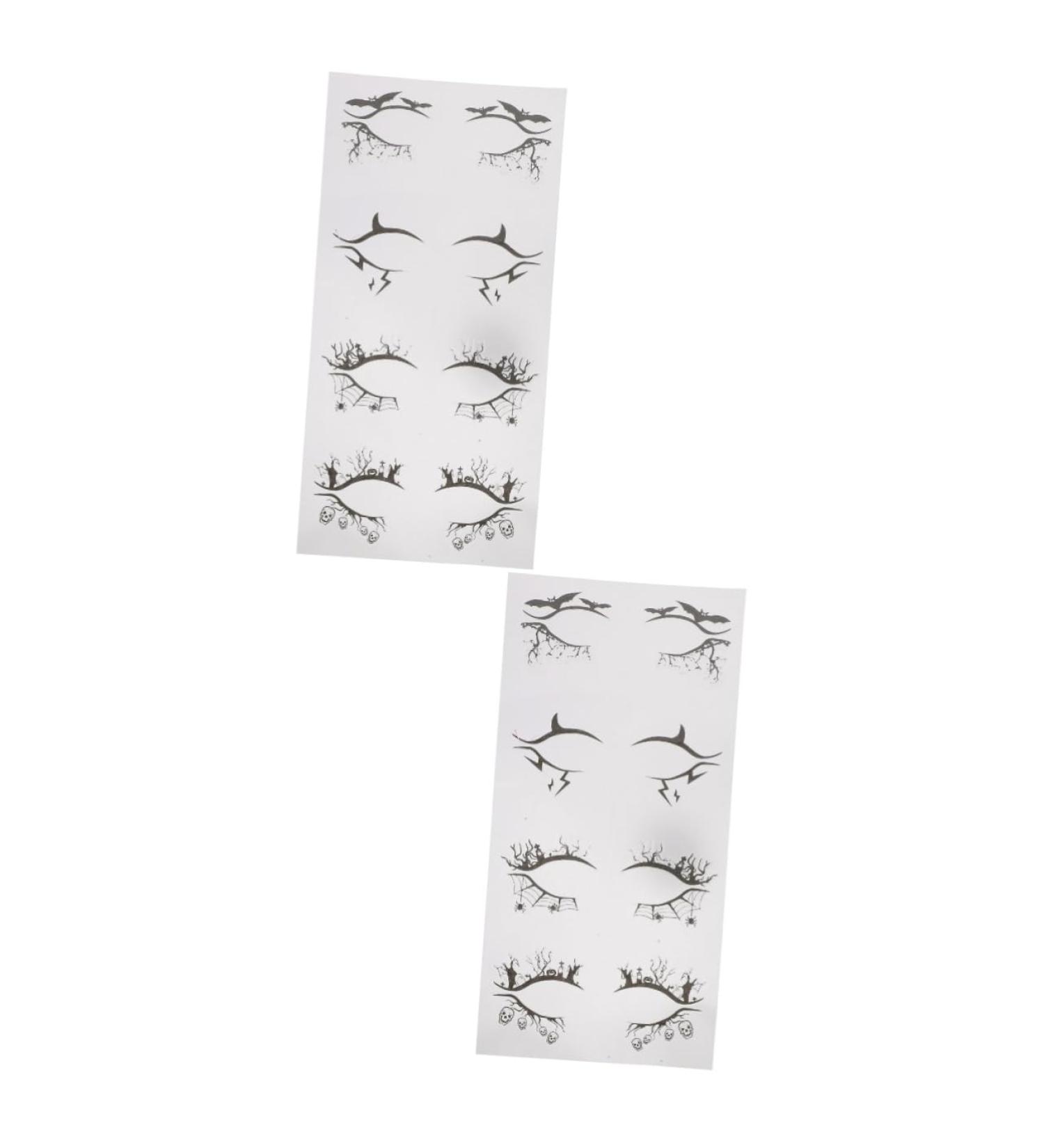 SOESFOUFU 8 Pairs Halloween Eyeliner Stickers Temporary Eye Makeup Stickers Cat Eye Makeup Sticker Black Pvc - Buy Online on GoSupps.com