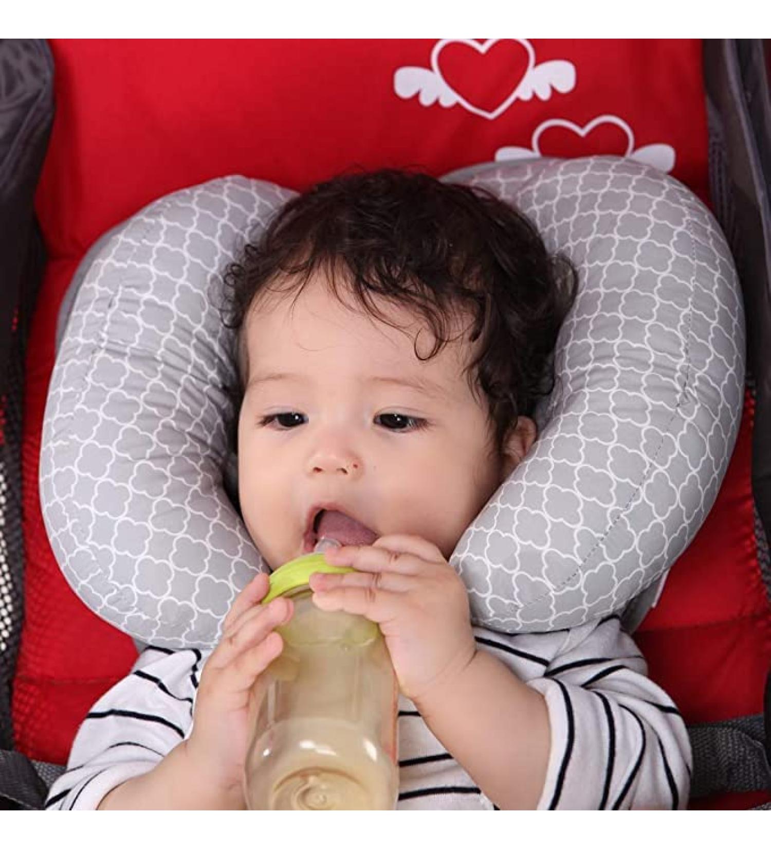 Buy Aipinqi Baby Head & Neck Pillow - Soft Bio Cotton Adjustable Stroller & Car Seat Travel Pillow for Toddlers (Gray & White) - Buy Online on GoSupps.com