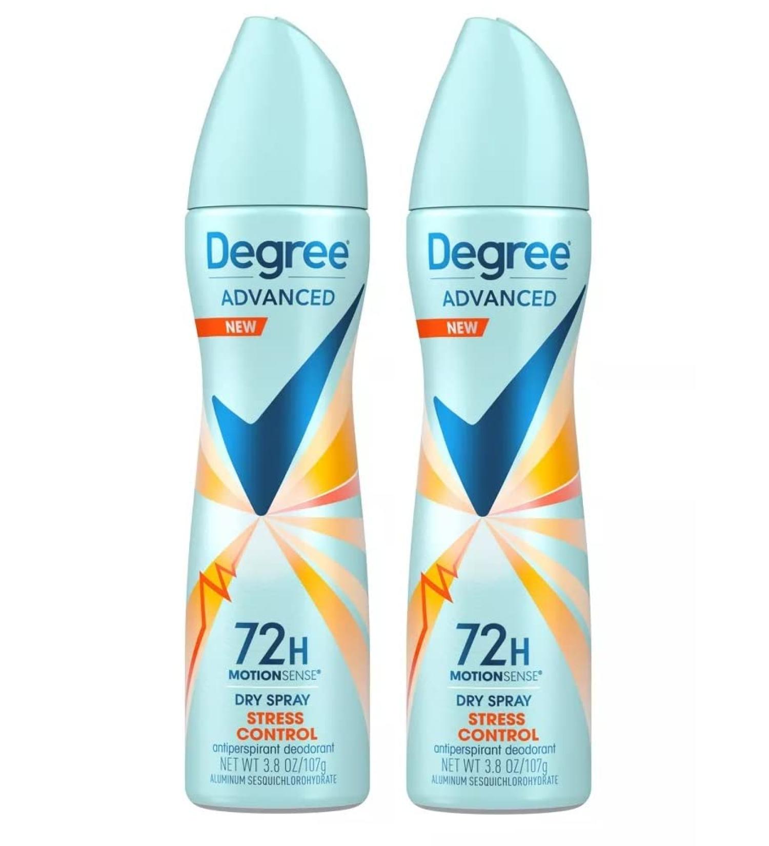 Degree Advanced Antiperspirant Dry Spray Deodorant for Women - Stress Control - 72-Hour Protection - 3.8oz (Pack of 2) - Buy Online on GoSupps.com