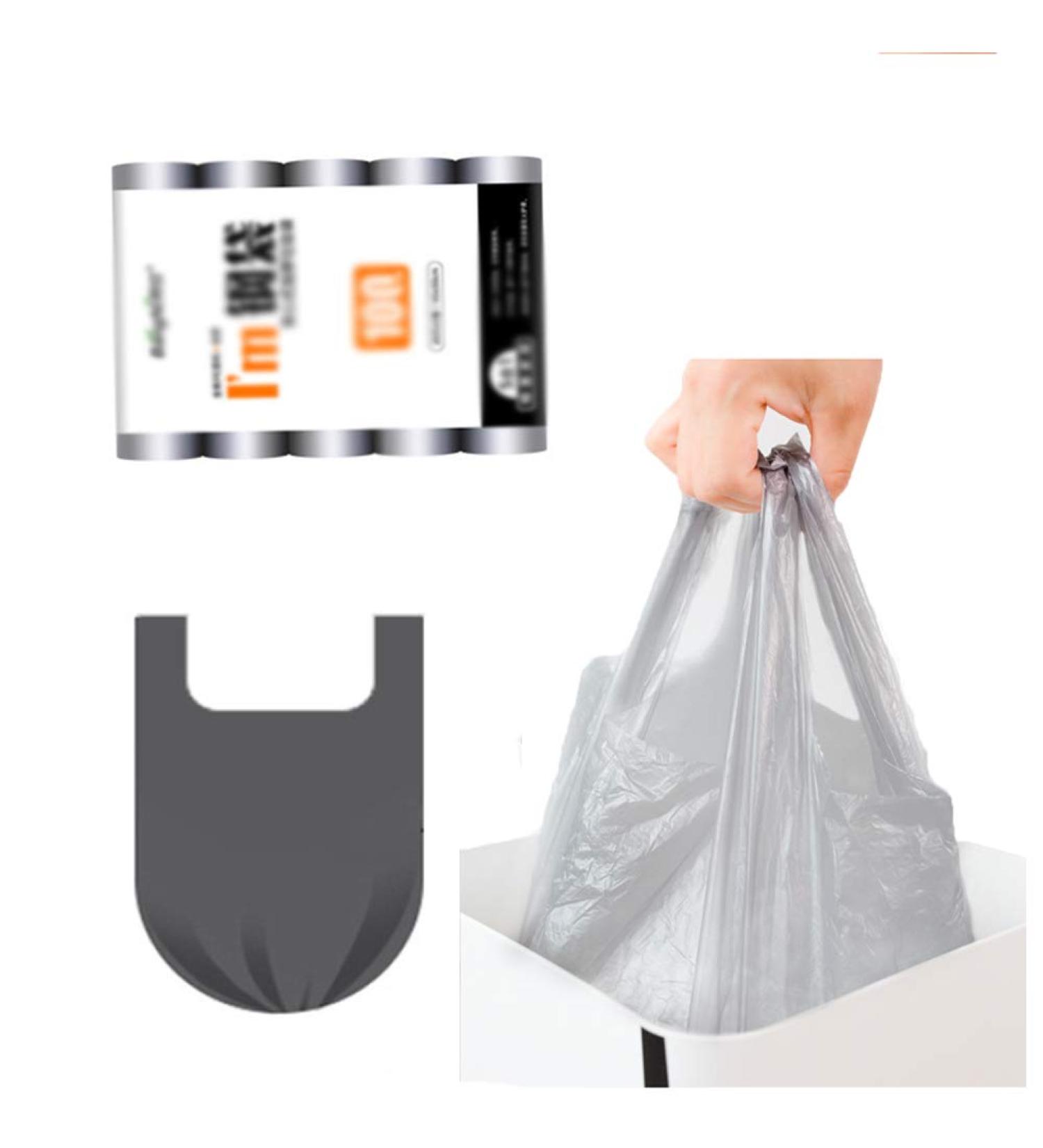 Bin Bags with Handles 100 Bags-5 Rolls/Bag Vest Bin Liners Household Tote Trash Bags Kitchen Bathroom Garden Garbage Waste Rubbish Bags Silver 20 roll - Buy Online on GoSupps.com