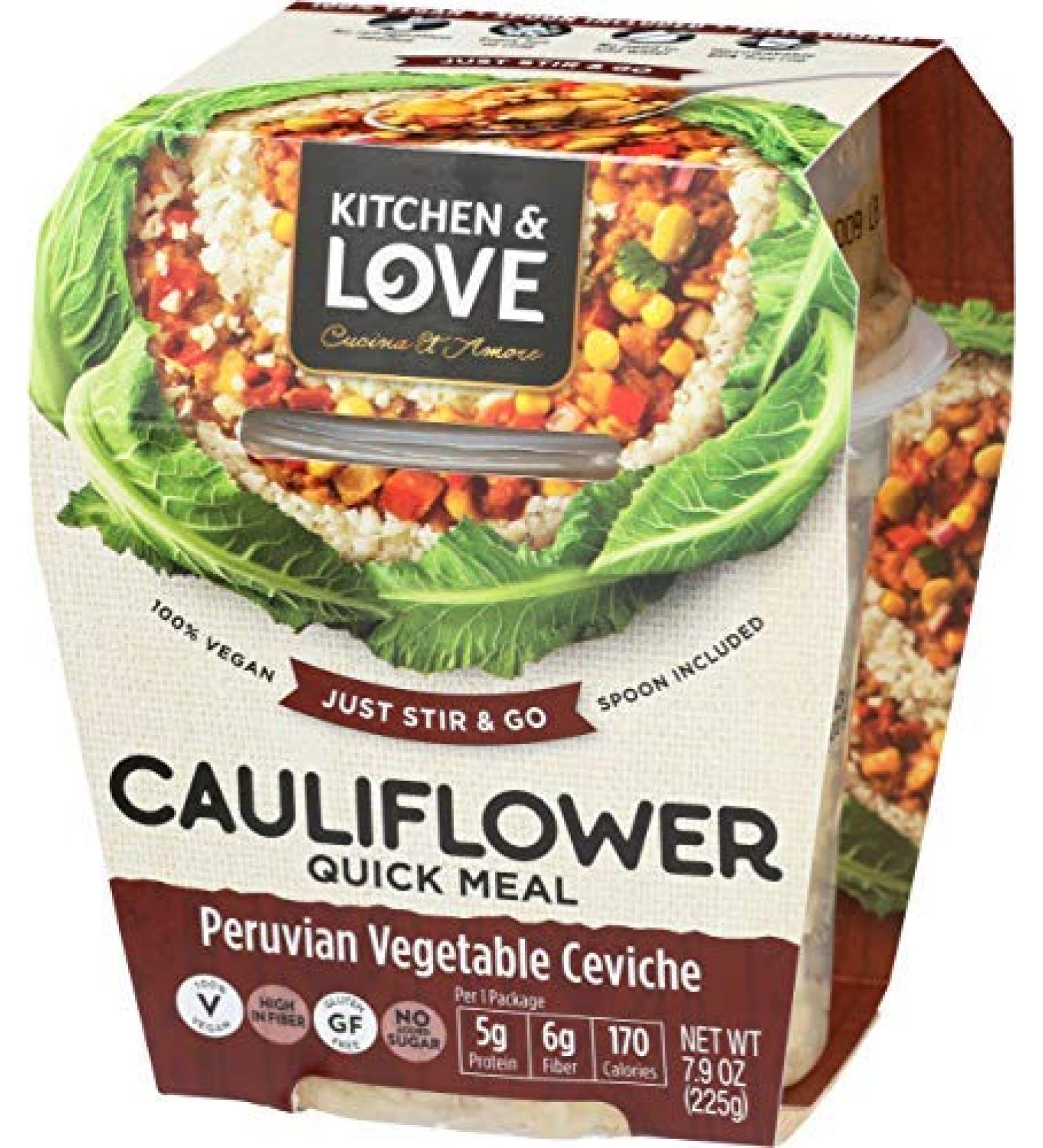 Kitchen & Love Peruvian Vegetable Ceviche Cauliflower Quick Meal, Single