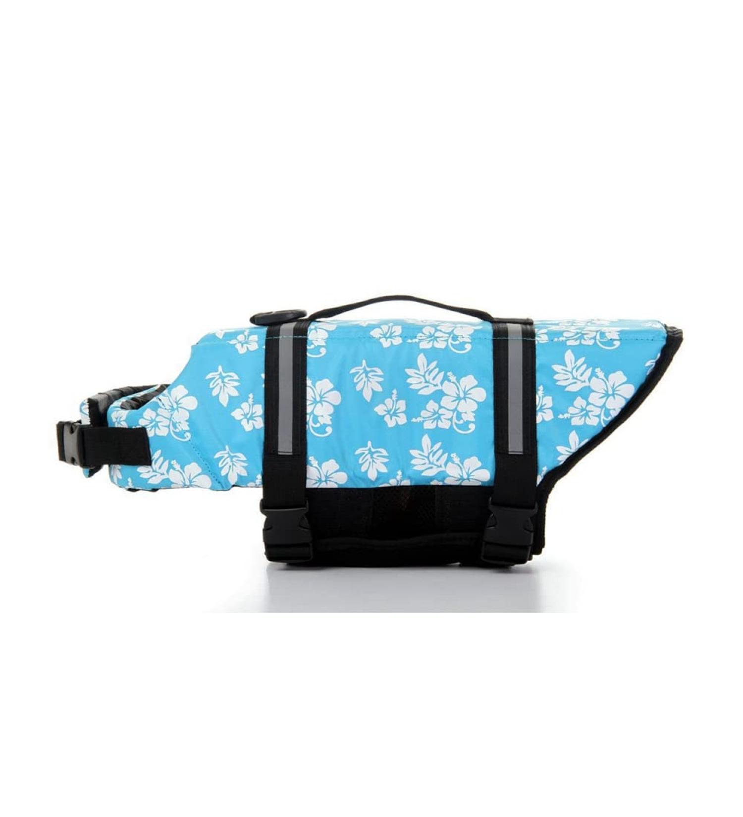 Shop Shtgoi Dog Chest Reflective Rescue Vest - Safety & Comfort for Dogs - Ideal for Swimming & Boating - XL Blue Flowers - Buy Online on GoSupps.com