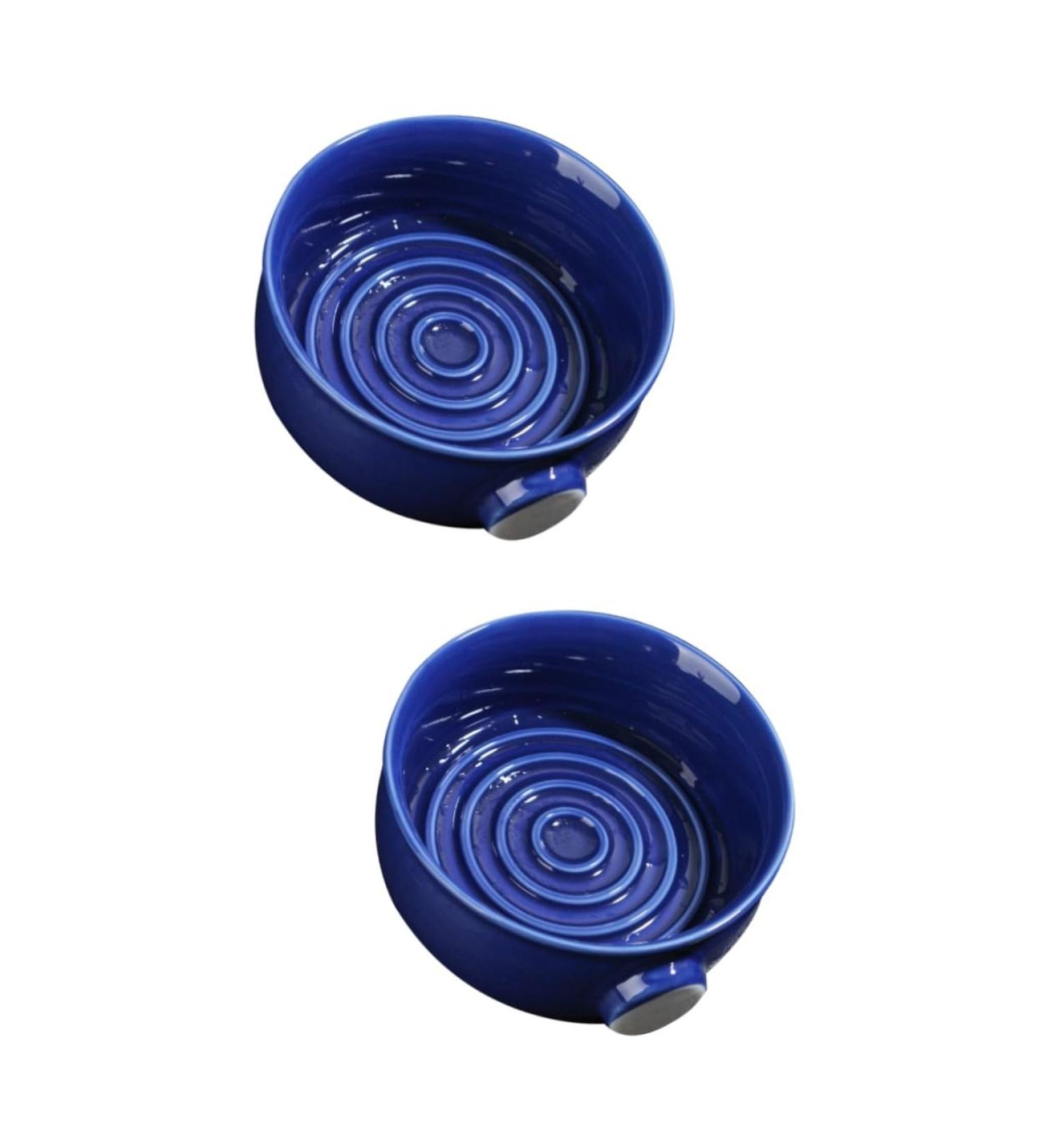 Angoily Shaving Bowl Set for Men - 2 Ceramic Soap Shells 11.5x11.5cm - Perfect for Shaving Foam & Brush - International Shipping Available - Buy Online on GoSupps.com