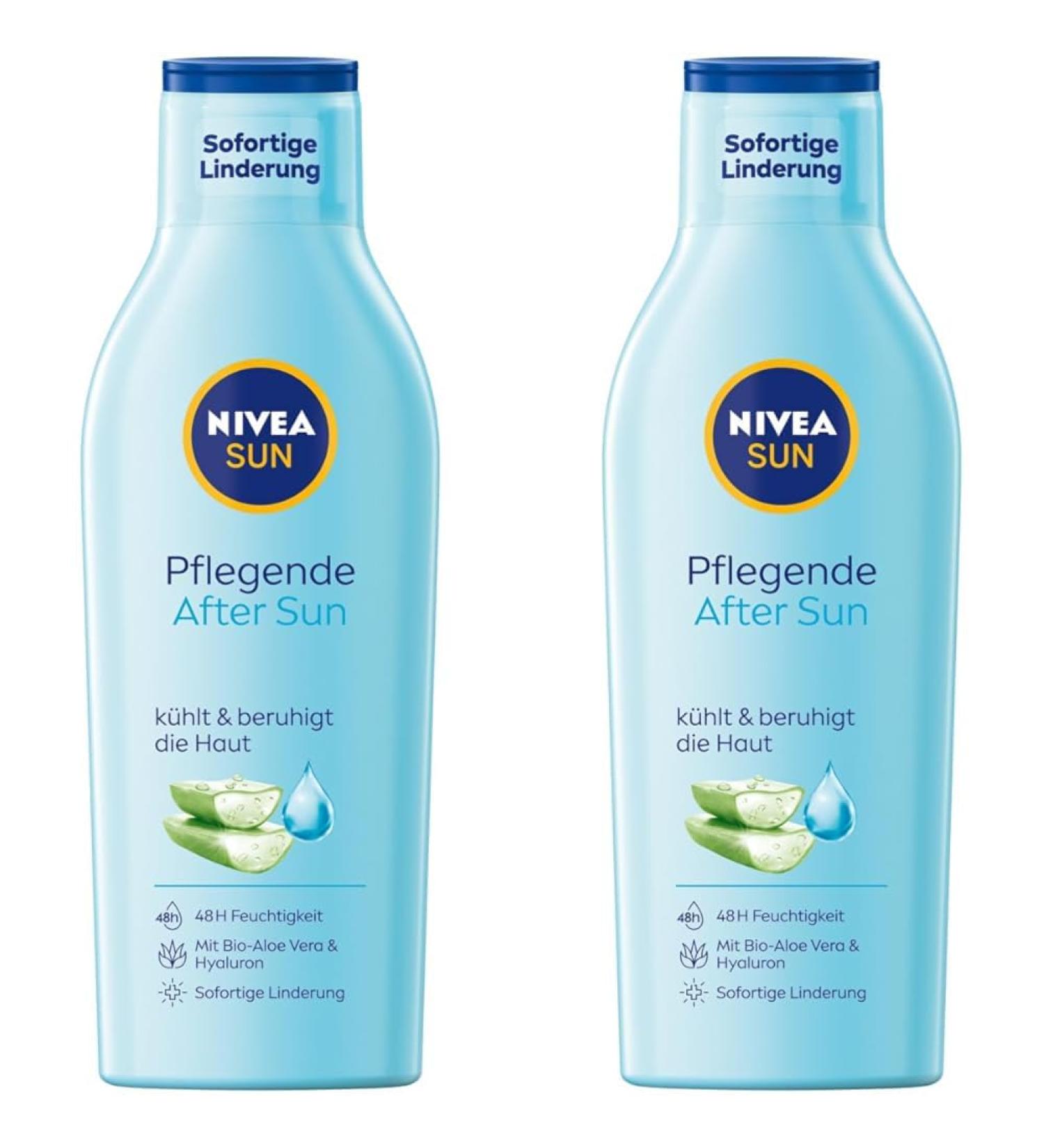 NIVEA Sun Nursing After Sun Lotion 250ml - Soothing Aloe Vera & Hyaluron for 48h Moisture (2 Pack) | Best After Sun Care - Buy Online on GoSupps.com