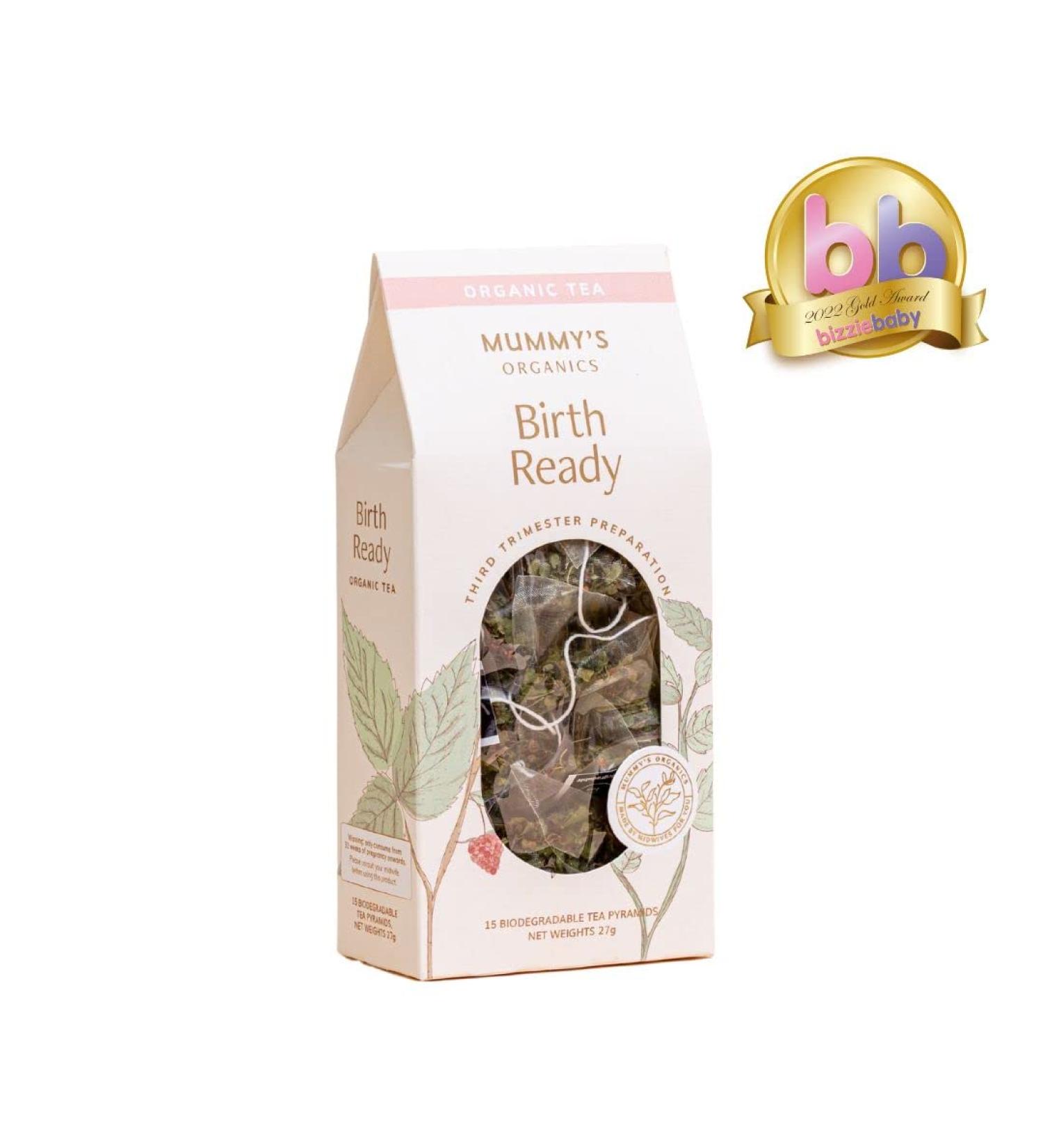 Birth Ready - Award Winning Organic Raspberry Leaf Tea With Peppermint | 15 Non GMO Biodegradable Teabags - Buy Online on GoSupps.com