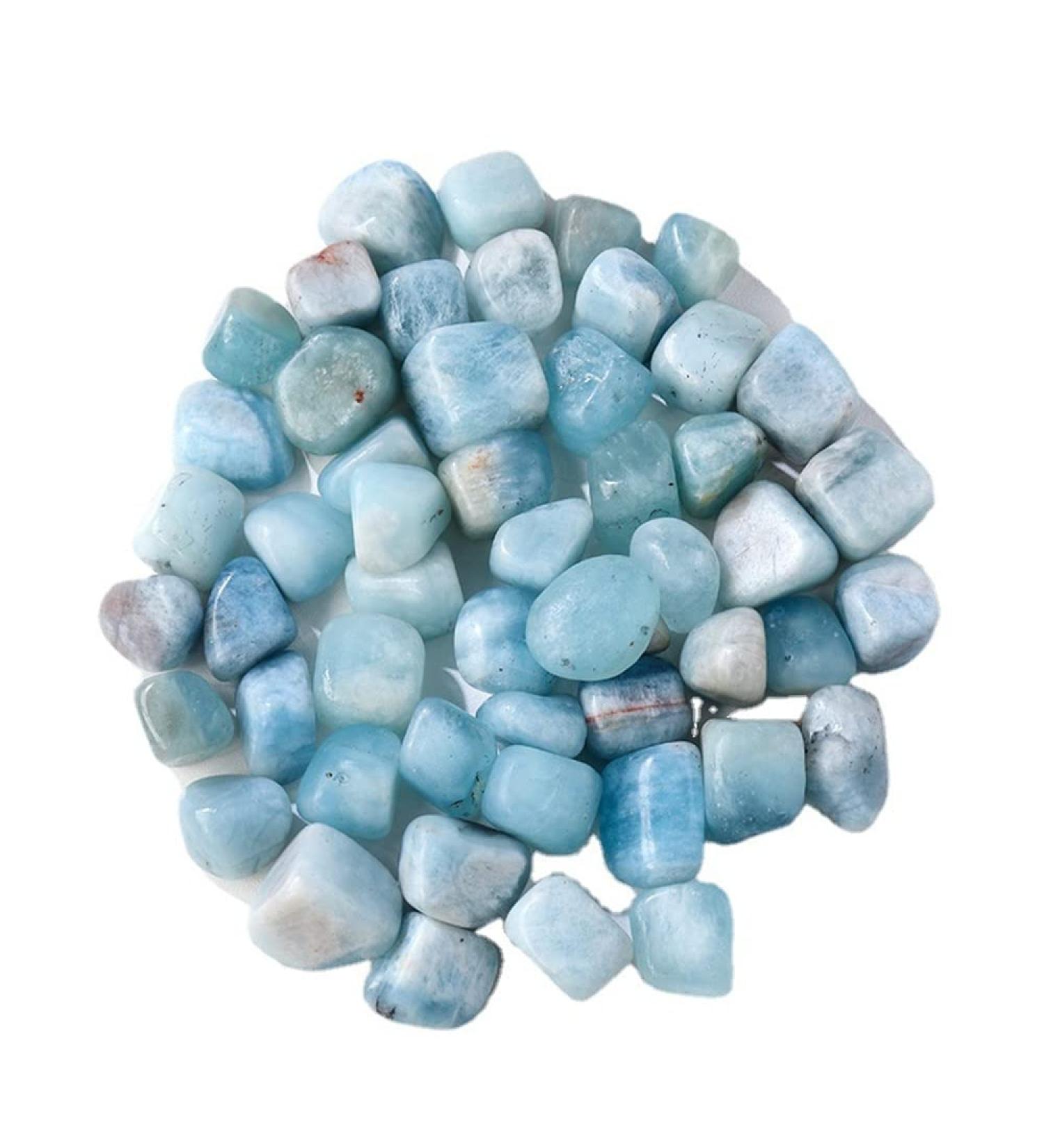 Natural Crystal Stone Blue Aquamarine Protolith Tumbled Stone Reiki Crystal Home Decor Garden Flower Decorative - (Size: 50g) - Buy Online on GoSupps.com