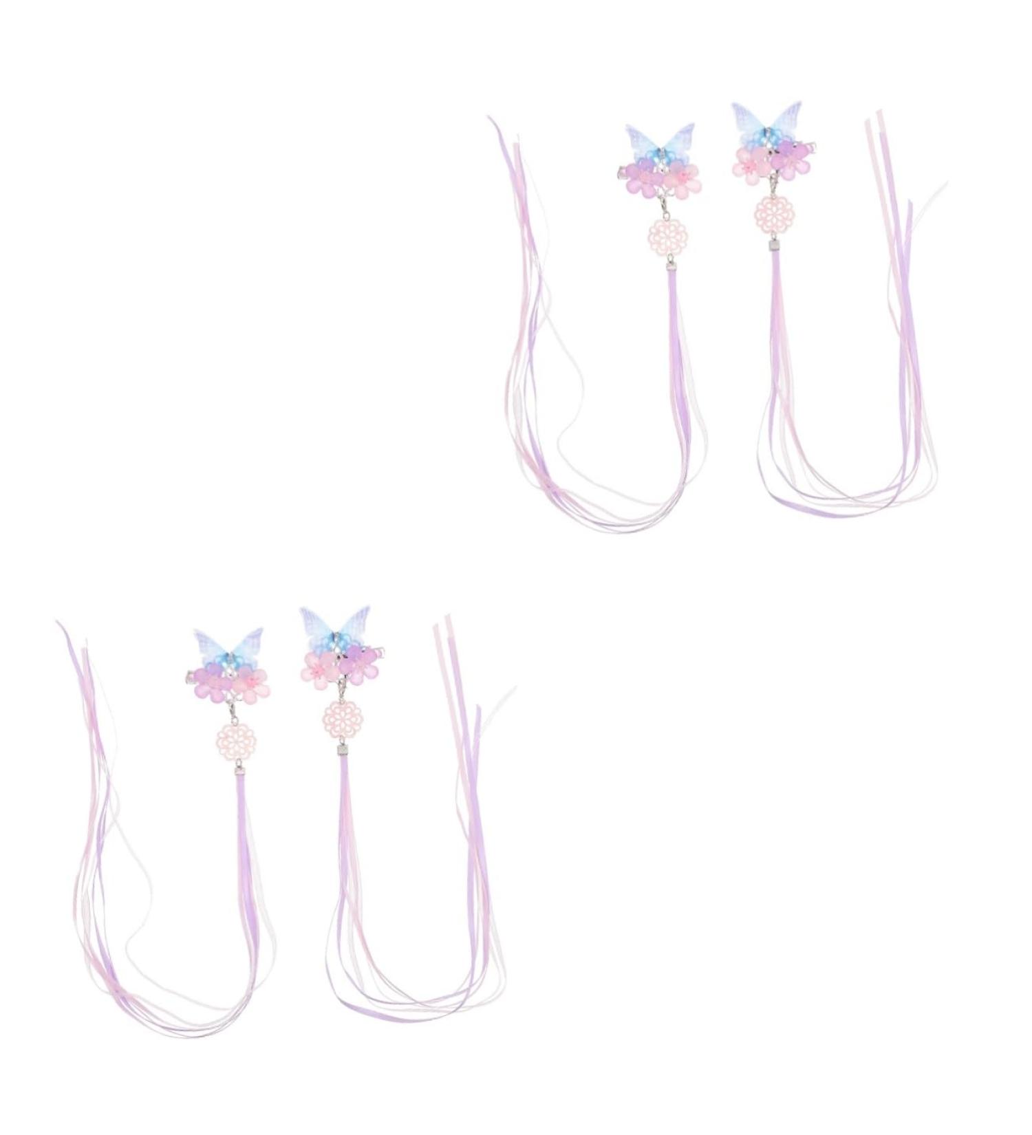 MAGICLULU 2 Pairs Hanfu Headwear Hair Jewels for Women Wood Walking Stick Chinese Decor Vintage Wedding Decor Claw Clips for Thick Hair Accessories Women's The Flowers Purple Metal Acrylic - Buy Online on GoSupps.com