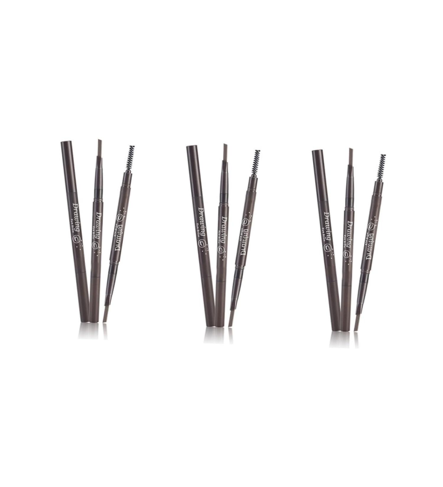 Angoily 3pcs 2 1 Eyebrow Pen Gothic+mirror Eyebrow Pencils Eyebrow Brush To Rotate Five Colors - Buy Online on GoSupps.com