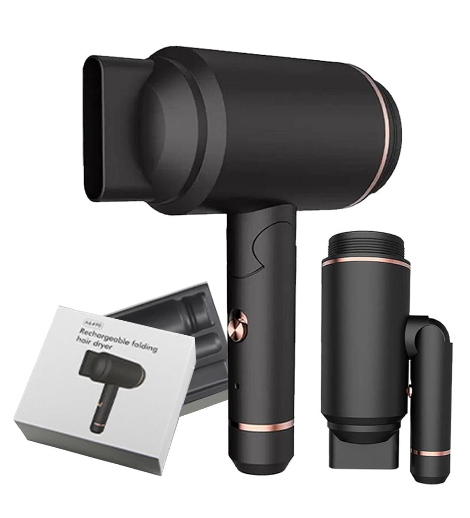 Low-Heat Cordless Hair Dryer Rechargeable Blow Dryer with Magnetic Nozzle Foldable Handle Travel Hair Dryer for Women Kids Home Travel Gift - Buy Online on GoSupps.com