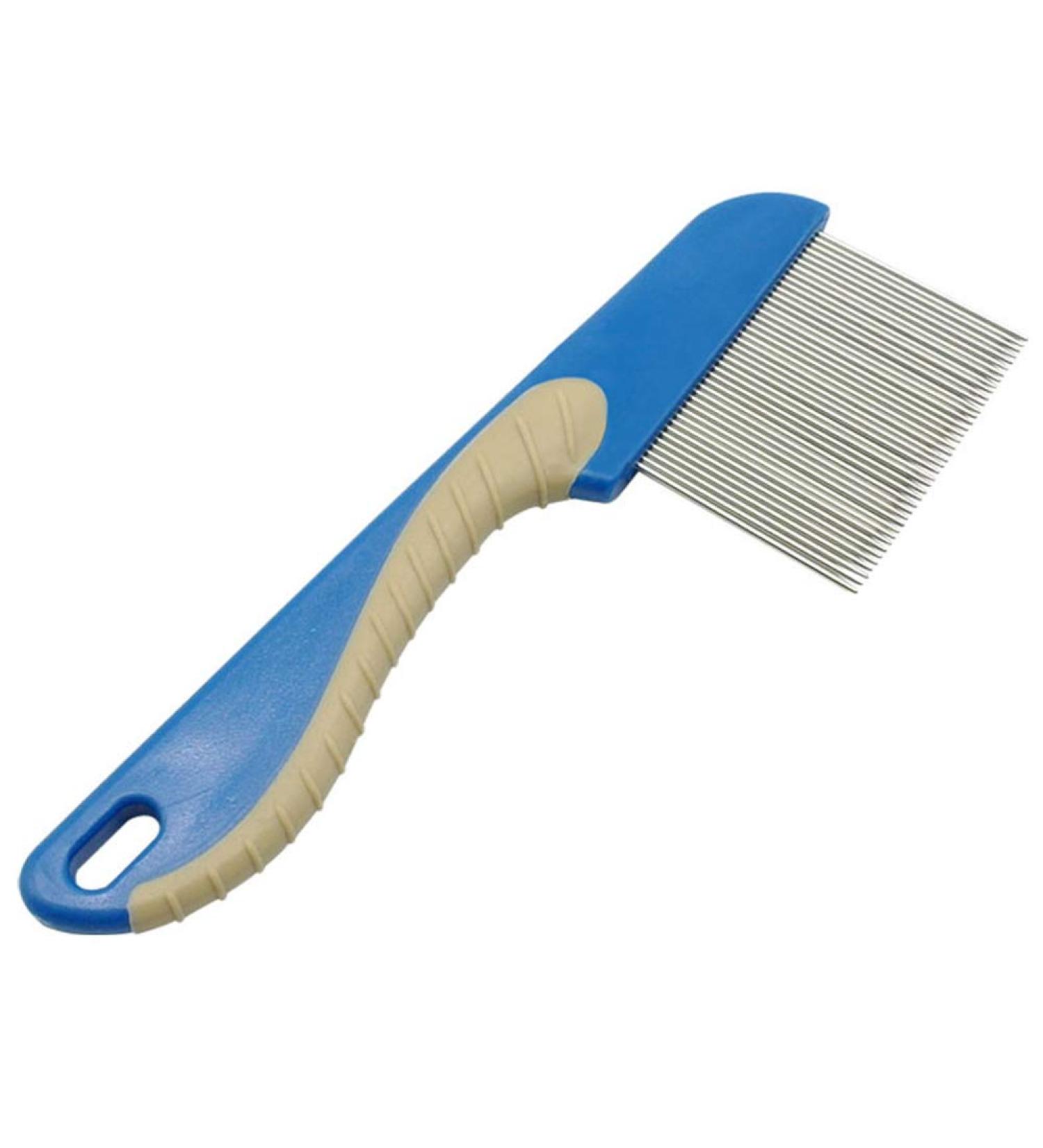Cat Comb Brush Dog Flea Comb Remove Fleas Stainless Steel Puppy Cats Hair Fur Grooming Shedding Tool Long & Short Hair Blue L L Blue - Buy Online on GoSupps.com