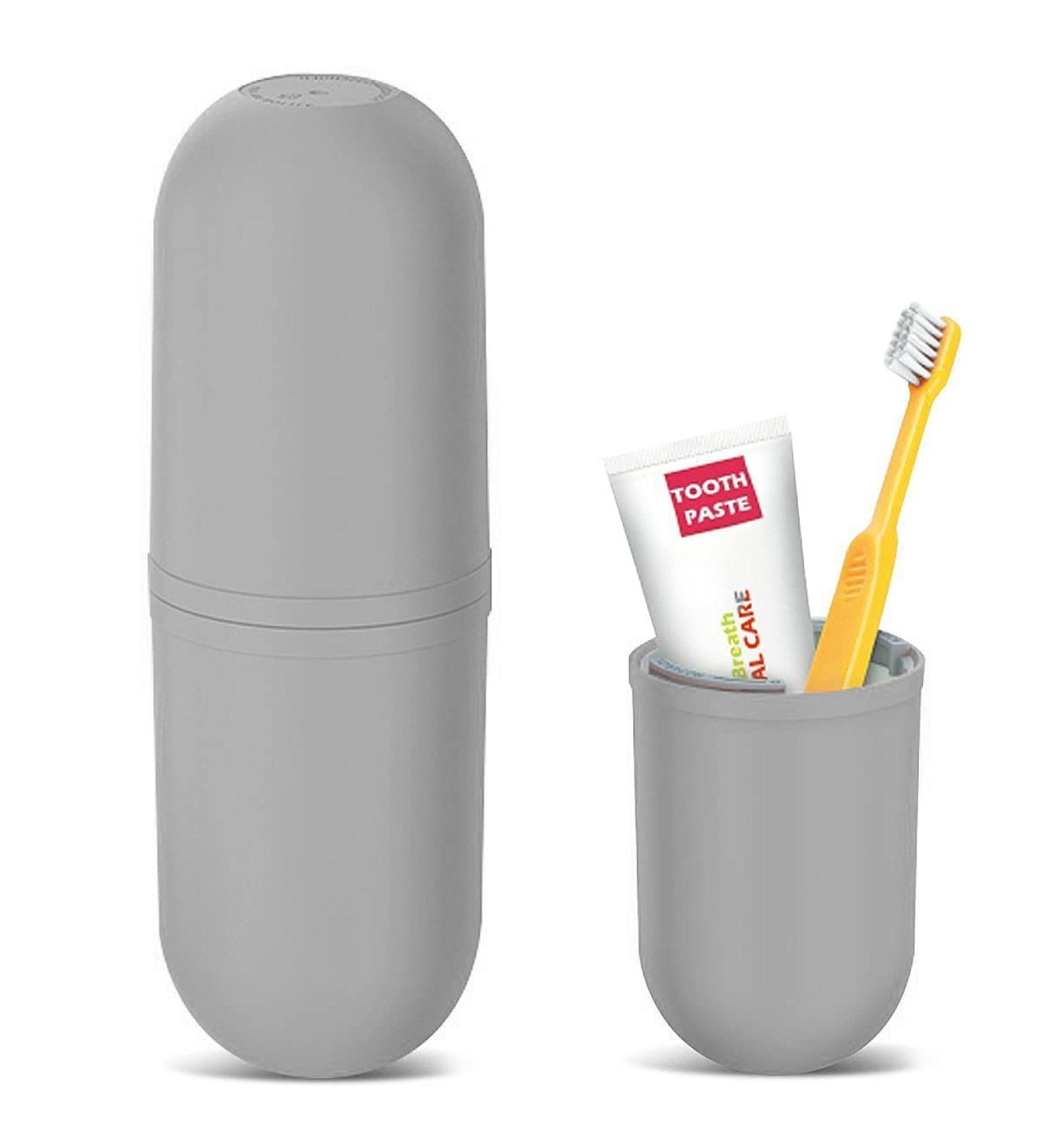 Maxmerry Portable Travel Toothbrush Cup Set - Creative Toothbrush Holder for Travel Hiking and Home (Gray) - Buy Online on GoSupps.com