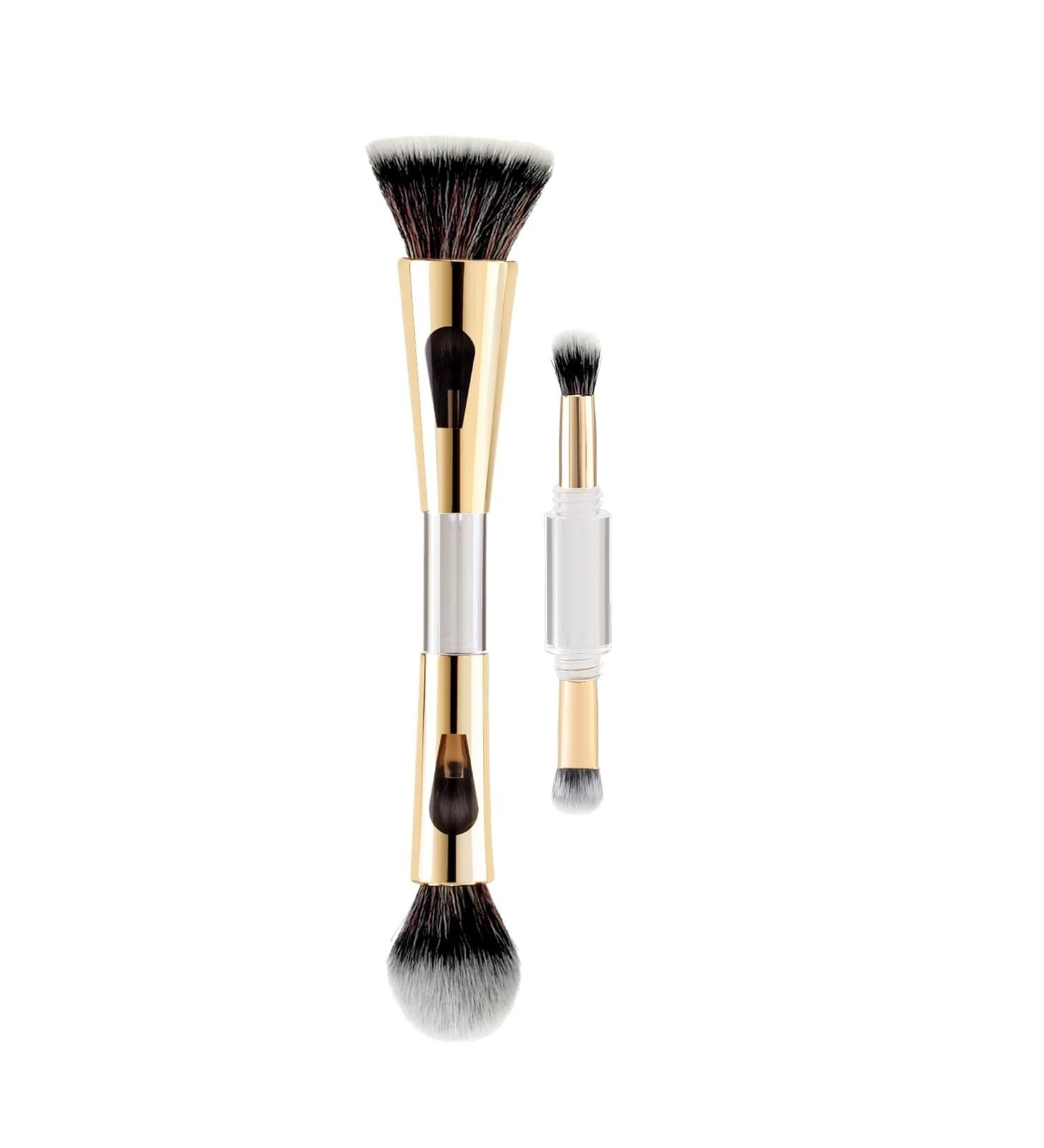 Travel-Friendly Premium Makeup Brush | 4-in-1 Foundation Powder Eyeshadow Tool | Soft Bristles for Women | Compact & Convenient for Effortless Application - Buy Online on GoSupps.com