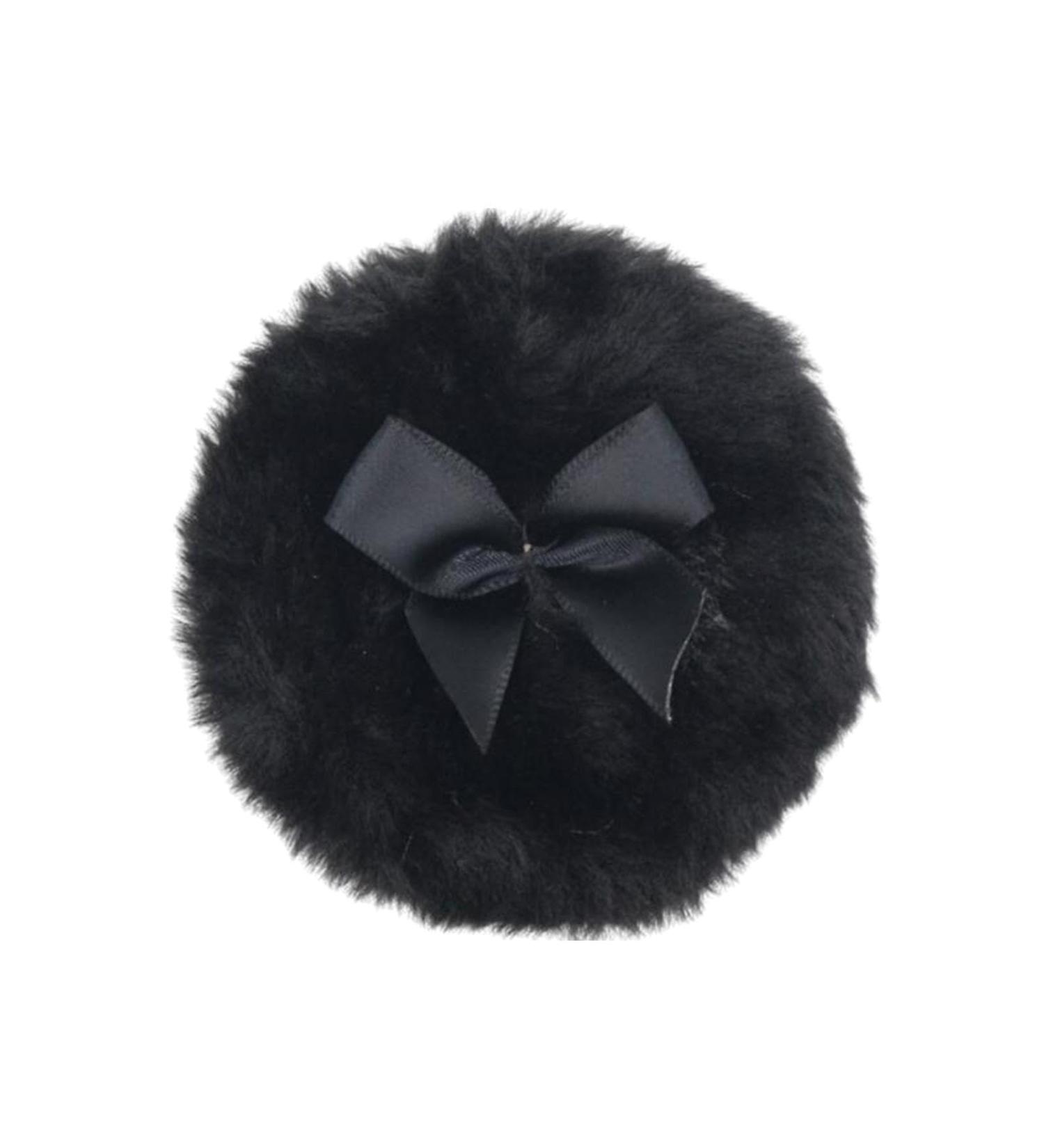Baby Powder Puff - Reusable Ultra Soft Round Face Body Powder Puff | Baby Body Powder Applicator with Ribbon Bow | Baby Prickly Heat Powder Puff | Makeup Tool for Home & Travel Black - Buy Online on GoSupps.com
