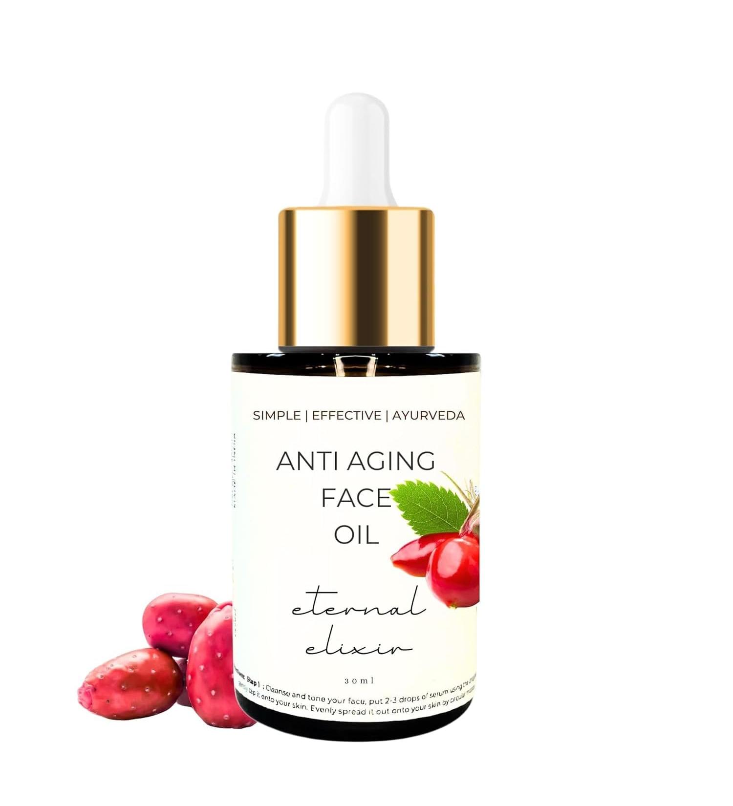 DK Face Oil for Glowing Skin & Gua Sha Massage 100% Natural with Rosehip Jojoba Argan & Vitamin E Anti Aging Night Serum for Skin Tightening & Fine Lines Women/Men (30ml) - Buy Online on GoSupps.com