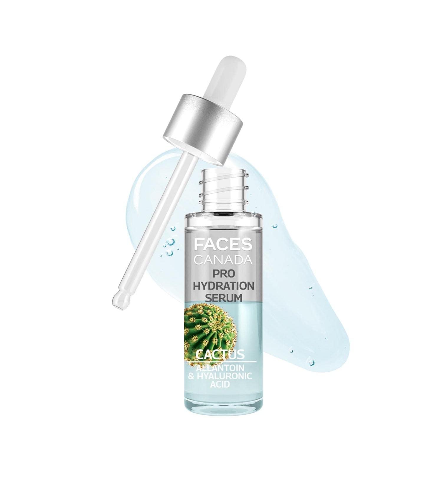 FA...CES//CANADA Pro Hydration Serum 27ml | Cactus Allantoin & Hyaluronic Acid | Biphasic Face Serum | Hydrates Soothes Moisturizes For Younger-Looking Smooth & Plump Skin - Buy Online on GoSupps.com