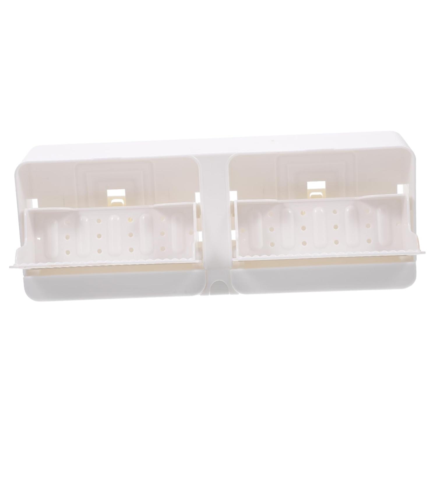 DRESSOOS Wall-mounted Double-grid Soap Box Soap Holder with Drain Soap Dish Soap Draining Racks Shower Bar Soap Holder Wall Soap Holder Wall Soap Case White The Hips Household Brush Holder - Buy Online on GoSupps.com