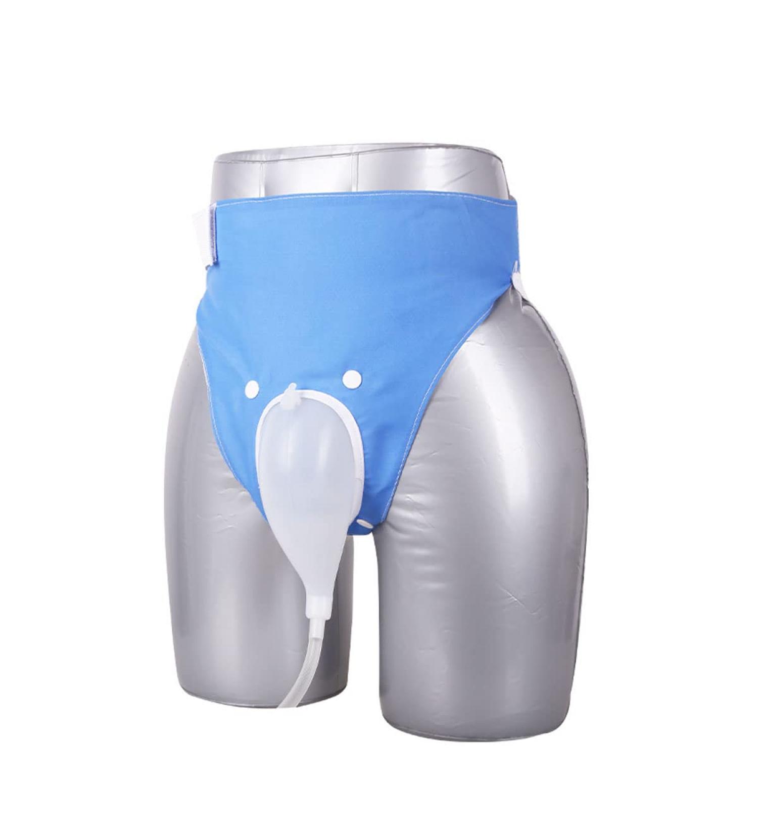 Urine Collection Bag Condom Catheter for Men - Reusable Portable Silicone Urinal with 2 Catheter Bags - Blue - Buy Online on GoSupps.com