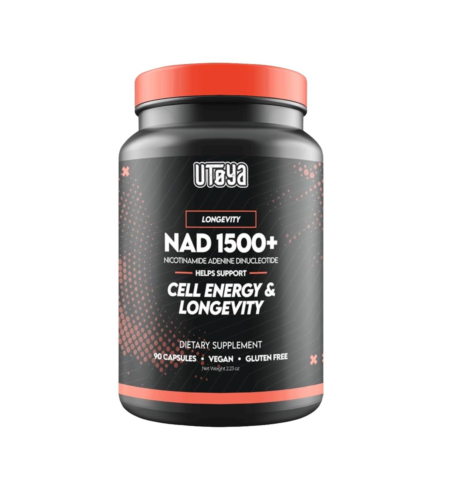 UTOYA NAD 1500+ Nicotinamide Riboside Supplements - Trans-Resveratrol Supplement Supports Cellular Energy Metabolism & Repair Vitality Healthy Aging - Vegan/Gluten Free - 90 Capsules - Buy Online on GoSupps.com