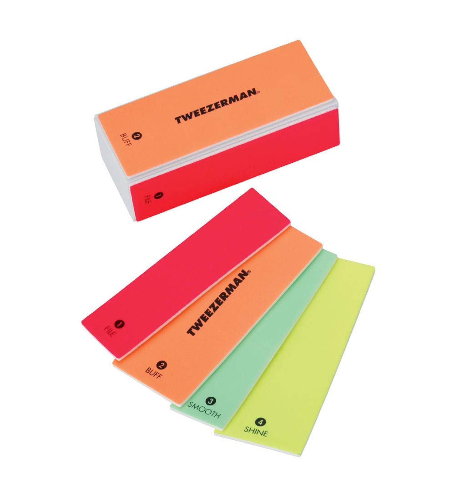 Tweezerman Neon 4-in-1 Smooth & Shine Block | Nail Buffing and Shining Tool - Buy Online on GoSupps.com