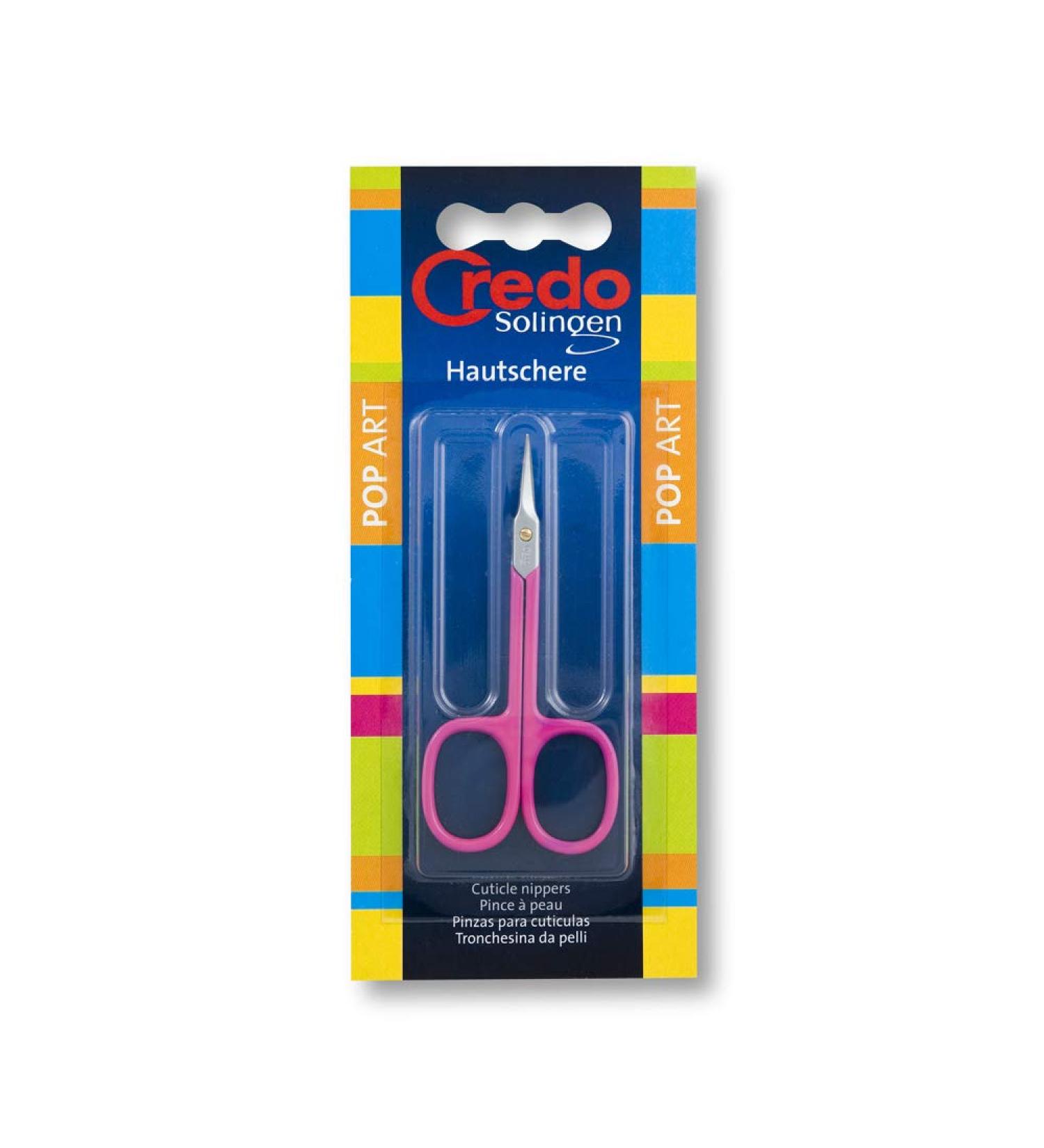 Credo Cuticle Scissors 8 cm Pop Art with Tower Tip Matt Chrome Pink