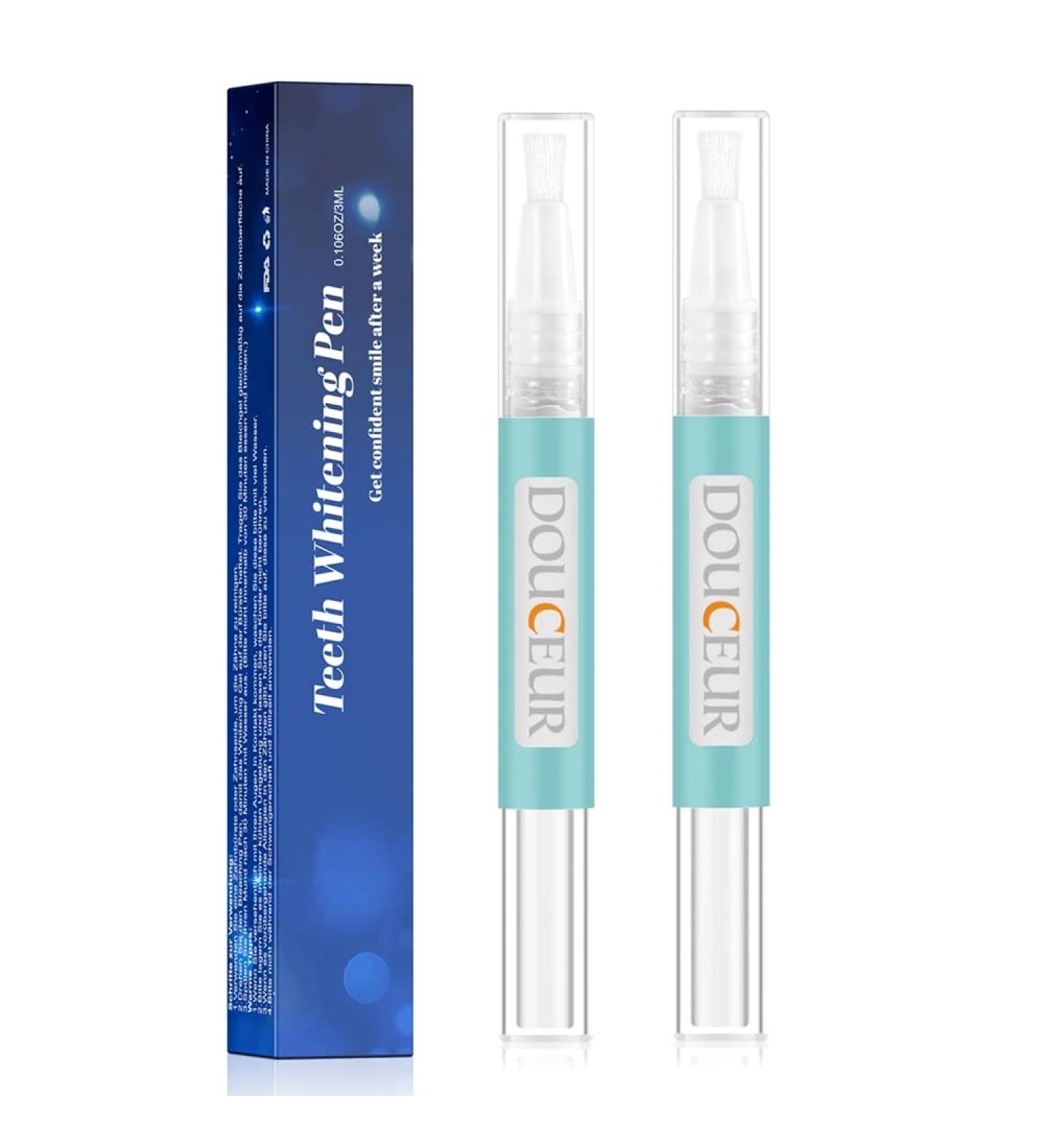 Teeth Whitening Gel - DOUCEUR Whitening Pen (2 Pcs) | Effective Painless No Sensitivity & Travel-Friendly - Buy Online on GoSupps.com