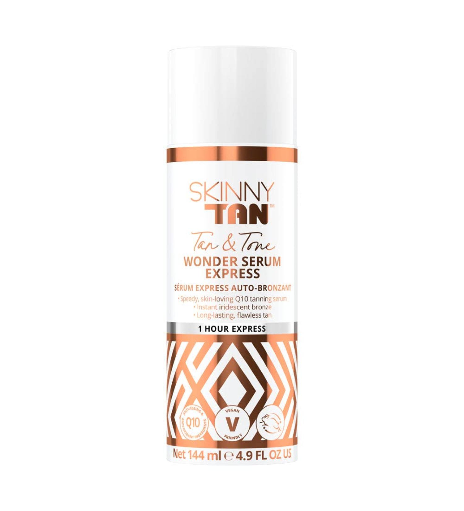 Shop SkinnyTan Tan and Tone Wonder Serum Express - Hydrating Anti-Aging Q10 Aloe Vera & Vitamin E | 1 Hour Self-Tanner | 4.9 oz - Fast International Shipping - Buy Online on GoSupps.com