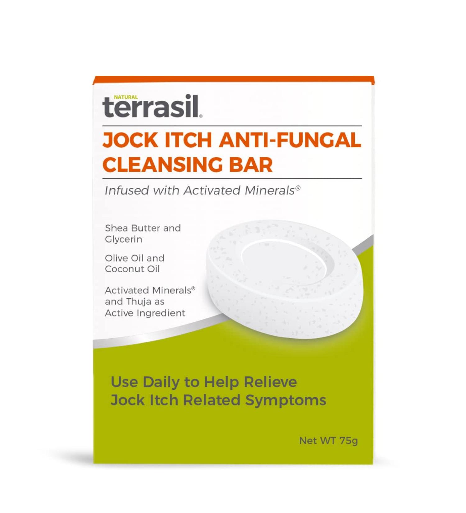 Terrasil Jock Itch Antifungal Cleansing Soap Bar for Men - Treat Ringworm & Fungal Infections - 2.64 Ounce - Buy Online on GoSupps.com