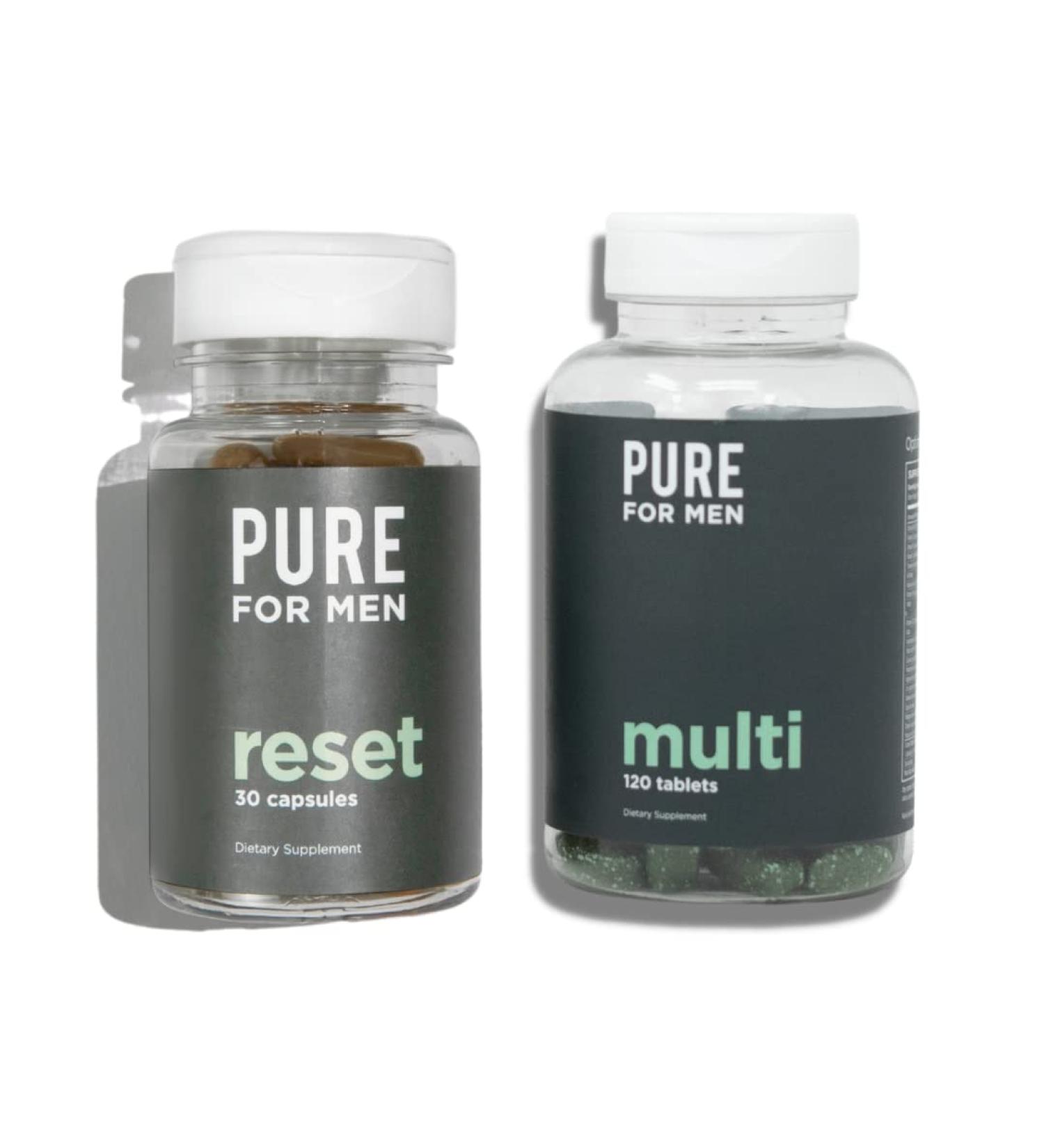 Pure for Men Multivitamin & Reset Detox Supplement Bundle - 120 Capsules + 30 Capsules - Buy Online on GoSupps.com