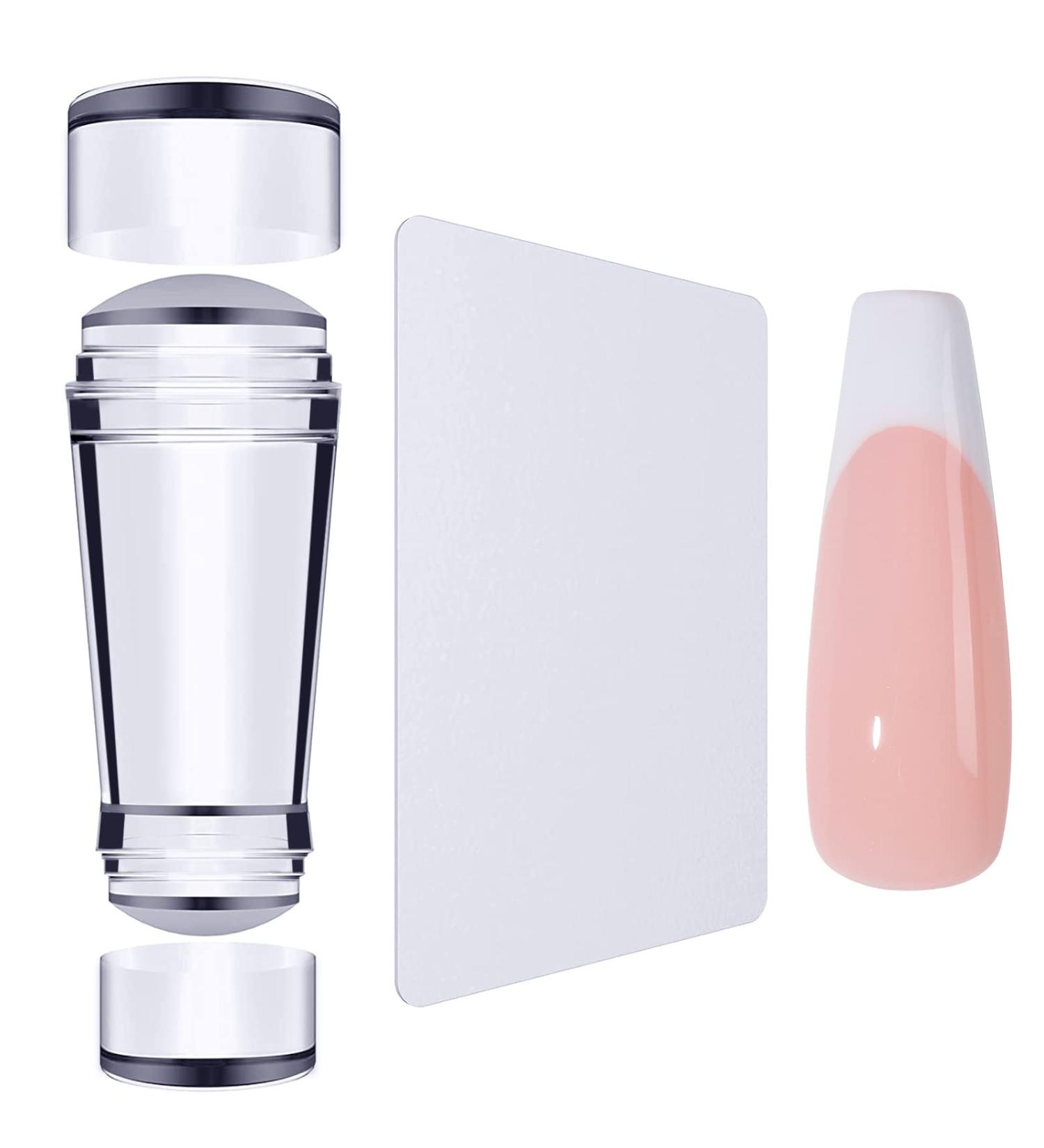 French Tip Nail Stamper Kit with Clear Scraper - Silicone Jelly Nails Art Tool for Easy DIY Salon-Quality Manicures (White) - Buy Online on GoSupps.com