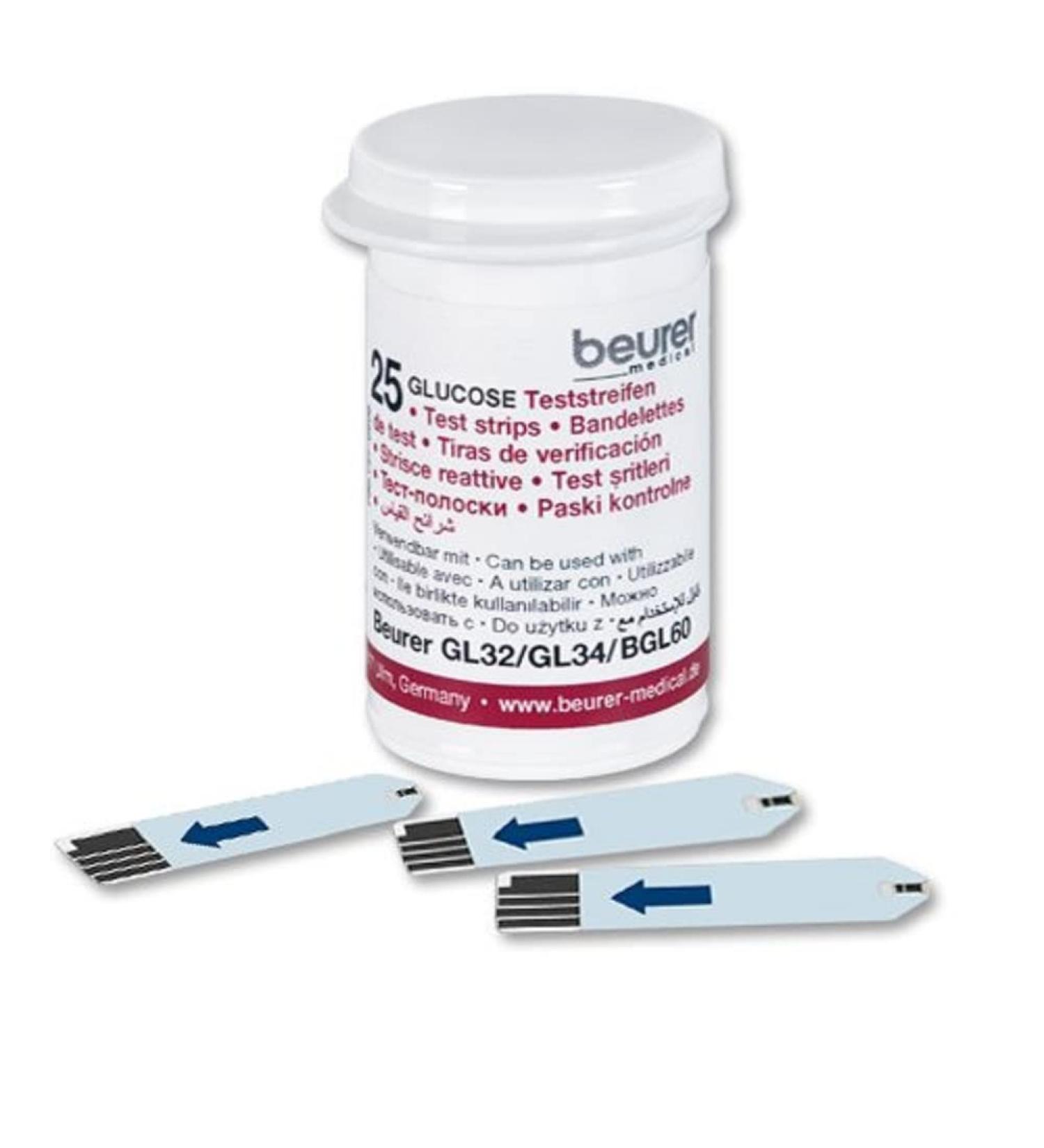 Buy Beurer Blood Glucose Test Strips - 50 Pieces for GL 32 GL 34 & BGL 60 | International Shipping Available - Buy Online on GoSupps.com