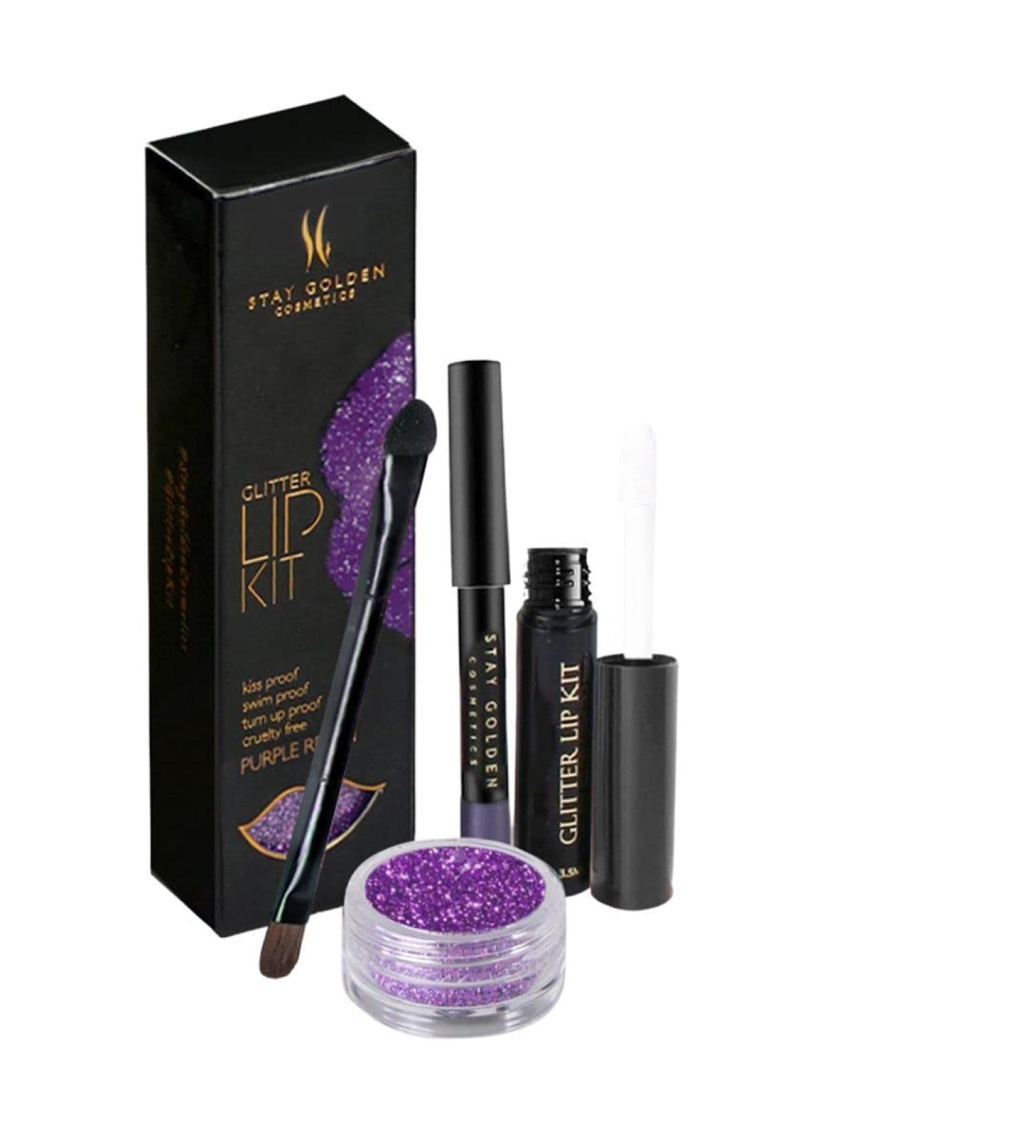 Stay Golden Cosmetics Purple Reign Glitter Lip Kit - Transfer & Smudge Proof - 3 fl.oz - Buy Online on GoSupps.com