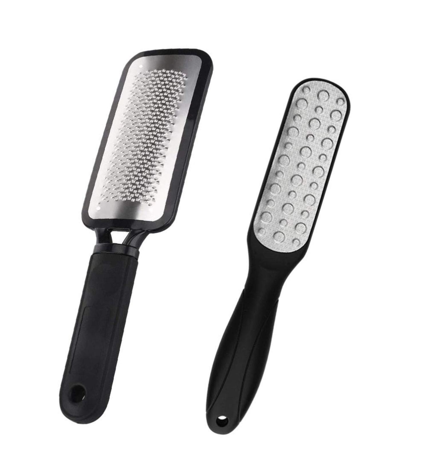 Lurrose Pedicure Foot File - 2 Piece Stainless Steel Foot Scrubber for Hard Skin Removal on Wet & Dry Feet - Perfect for Smooth Feet - Buy Online on GoSupps.com