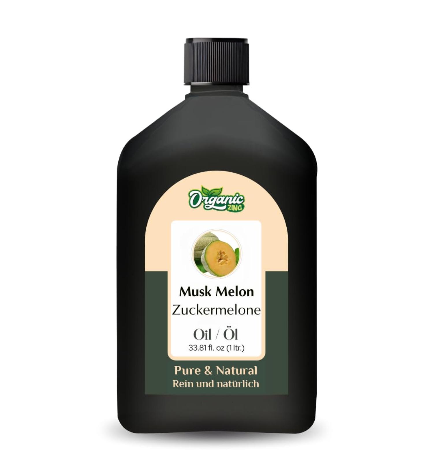 ORGANIC ZING Organic Zing Muscle Melon Oil (Cucumis Melo) | Pure and natural carrier oil for aroma skin care and massage 1000 ml