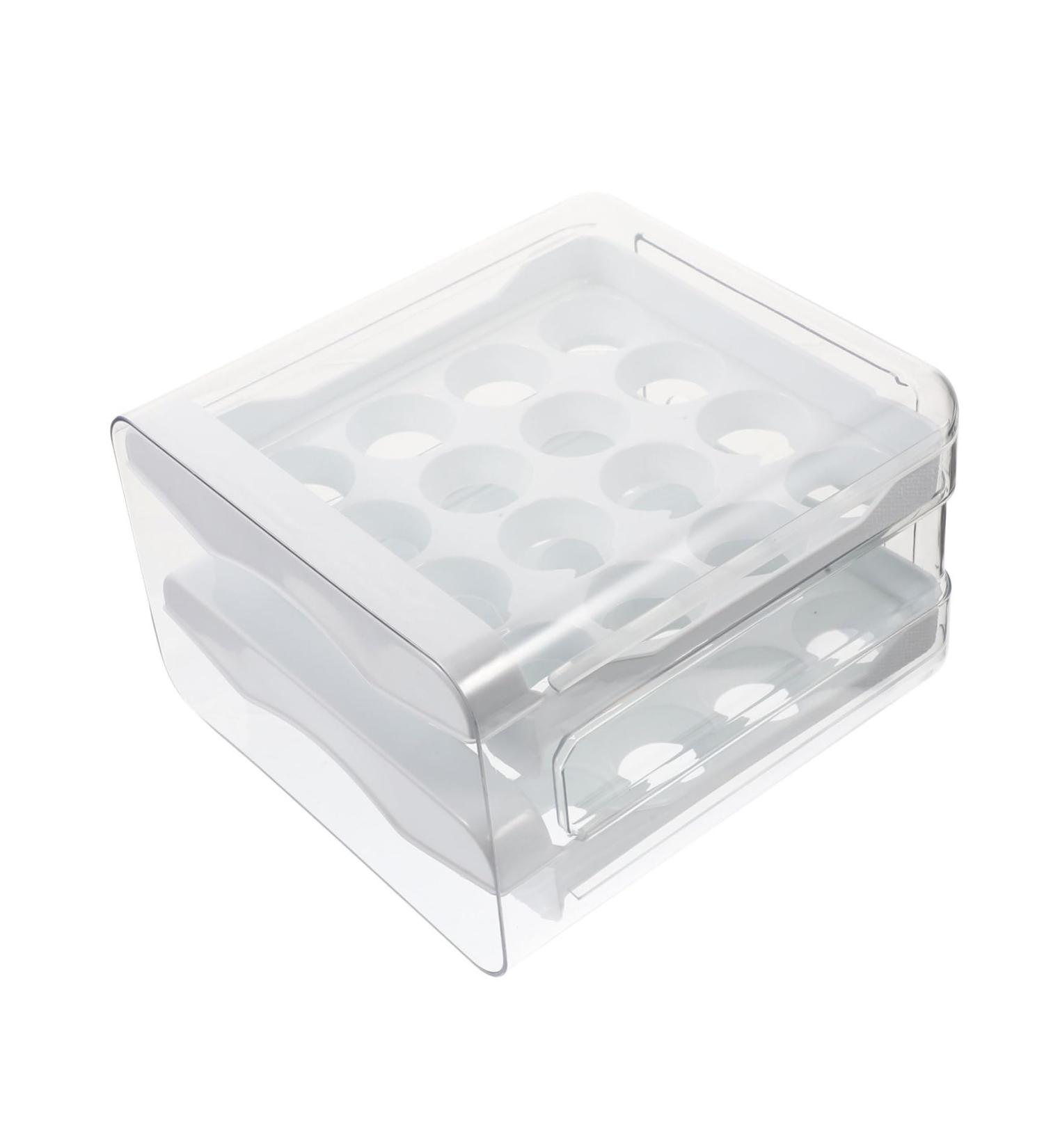 UKCOCO Plastic Drawers Egg Storage Box Egg Tray for Refrigerator Fridge Bins Refrigerator Egg Drawer Refrigerator Supplies White 21.5x22.5x14cm - Buy Online on GoSupps.com