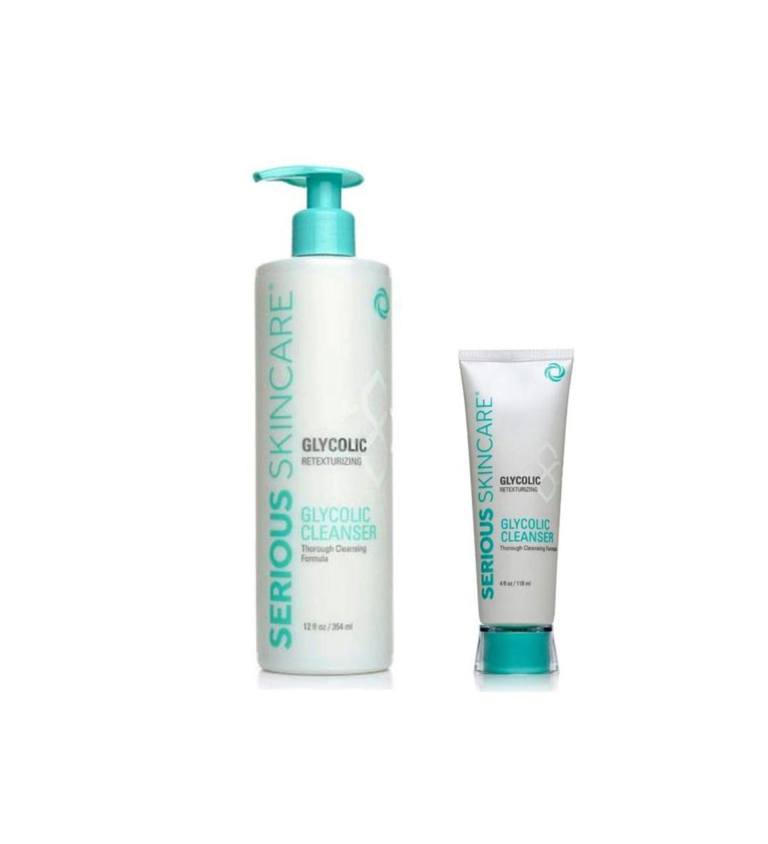 Serious Skincare Glycolic Oil-Free Cleanser - 16 oz. Set | Retexturizing Facial Wash for Normal, Oily, Combination, Problematic Skin | Deep Pore Cleansing Formula - Buy Online on GoSupps.com