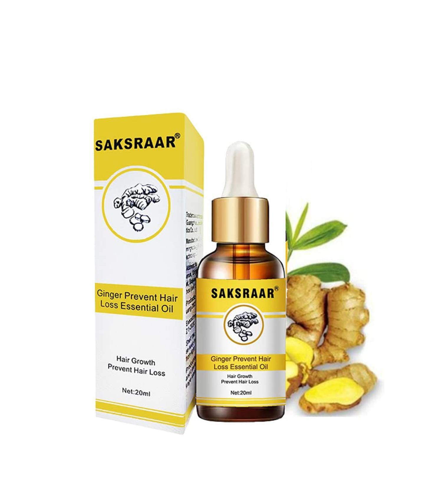 Saksraar Hair Growth Essential Oil Saksraar S rum de Croissance de Cheveux Huile De Repousse des Cheveux Au Gingembre S rum anti-chute de cheveux Perte de Cheveux et Cheveux Effiler Traitement - Buy Online on GoSupps.com
