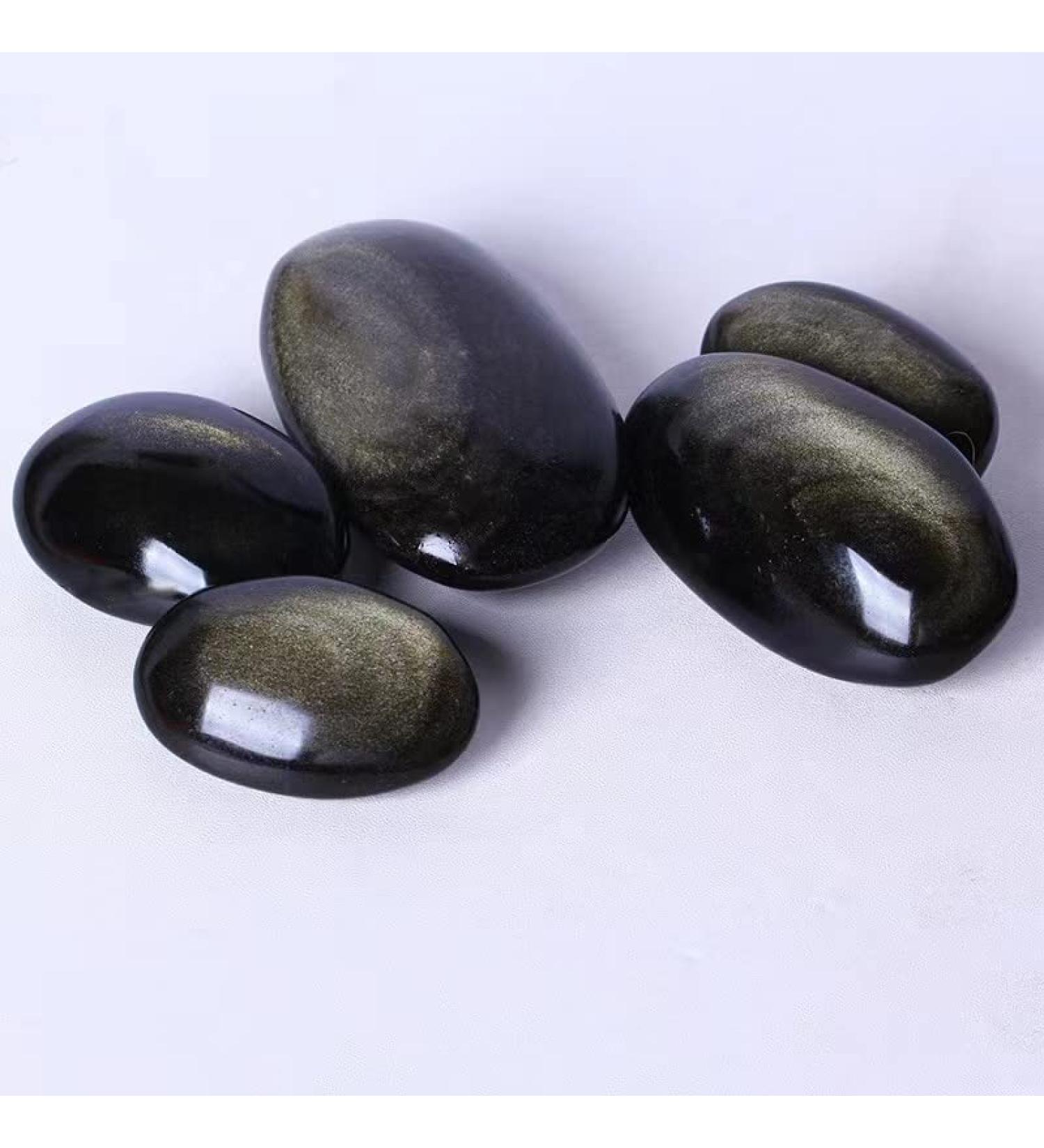 FUFIZU Wholesale Gems Golden Obsidian Palm 100G-135G Natural Oval for Decoration 1PC PINGJIUYIN - Buy Online on GoSupps.com