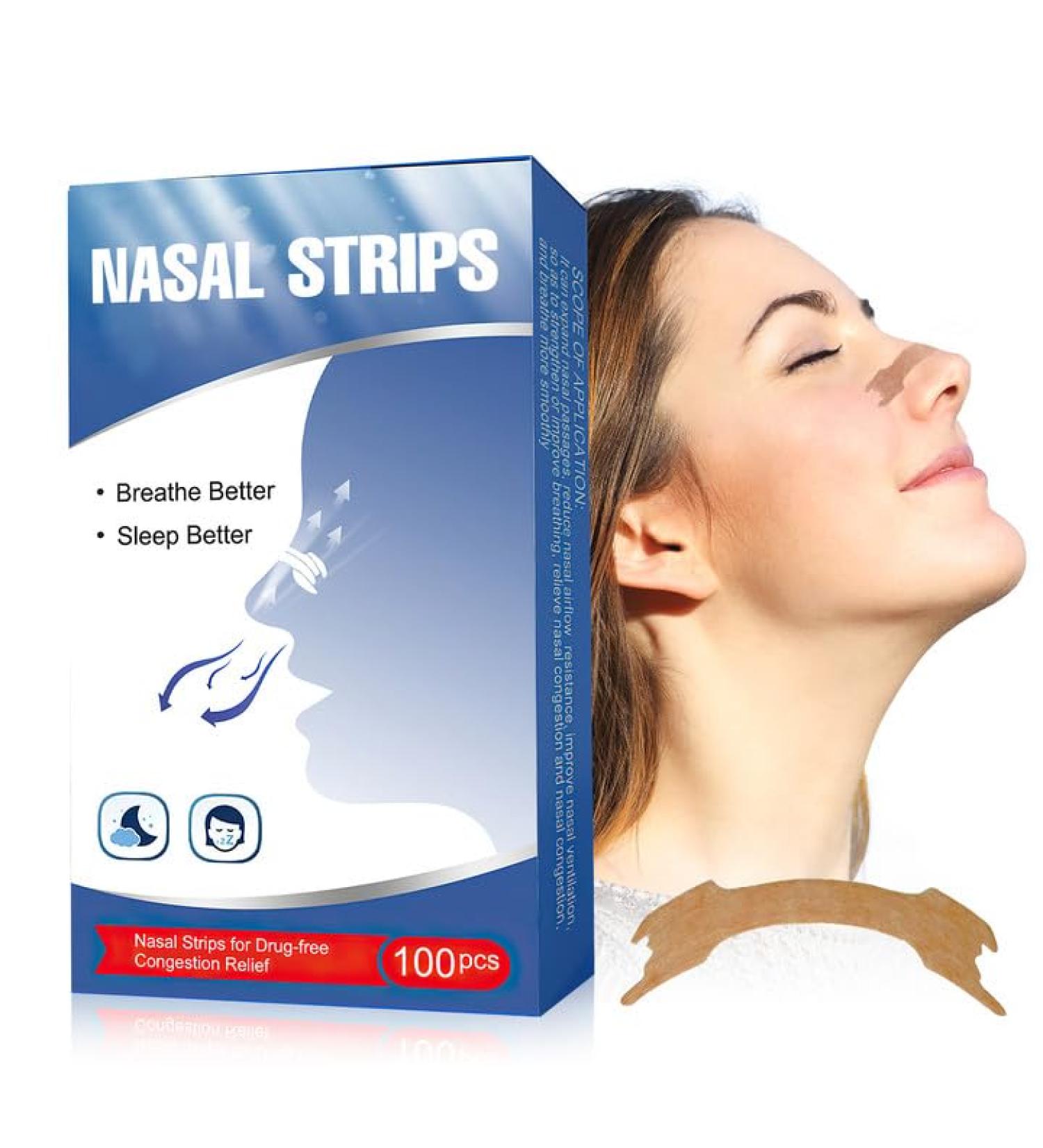 Nasal Strips for Snoring Relief and Better Sleep Quality - 100PCS - Buy Online on GoSupps.com