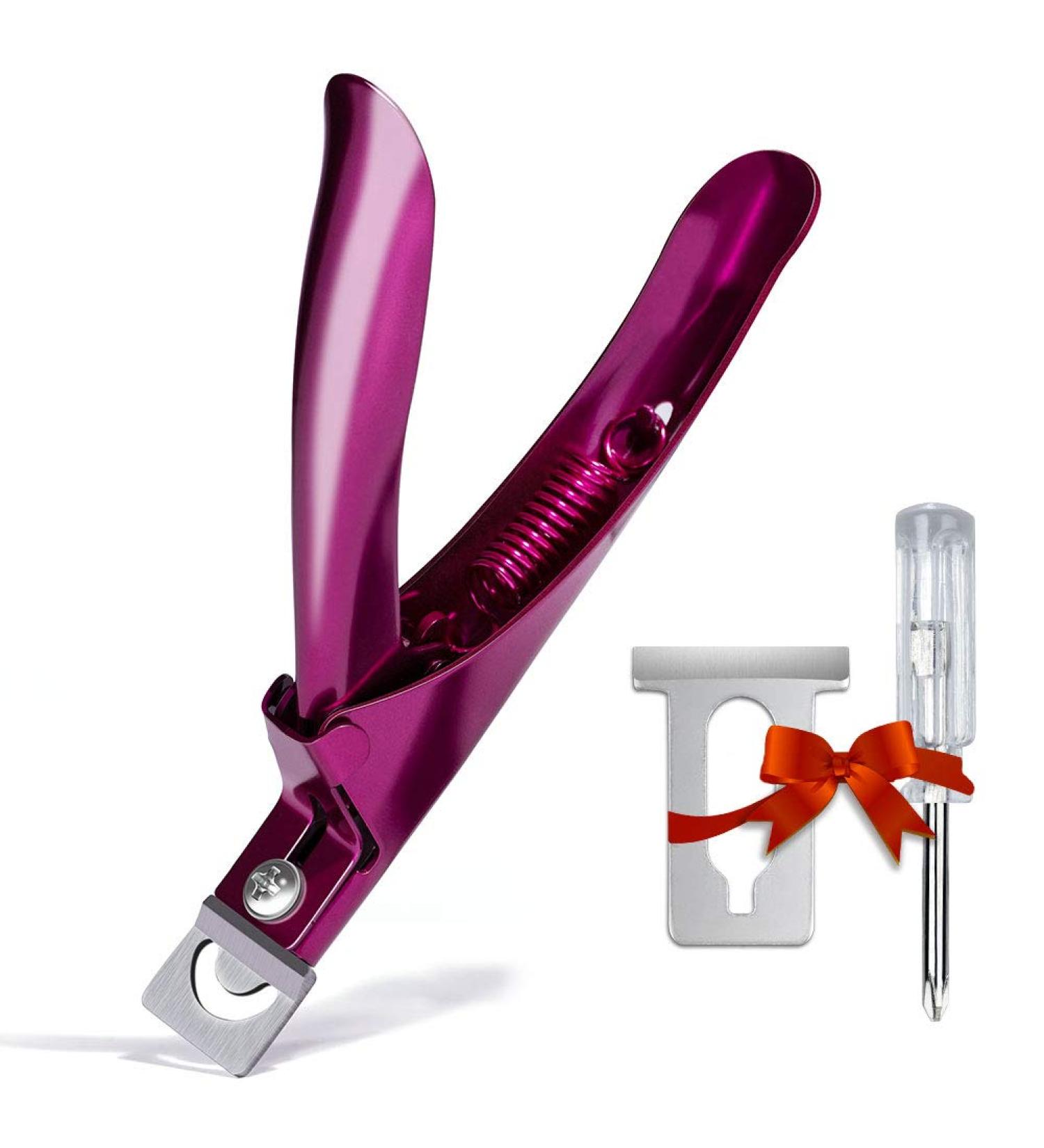 Elegant Violet Red Premium Adjustable Stainless Steel Nail Tip Clipper Cutter for Manicure & Pedicure - Buy Online on GoSupps.com