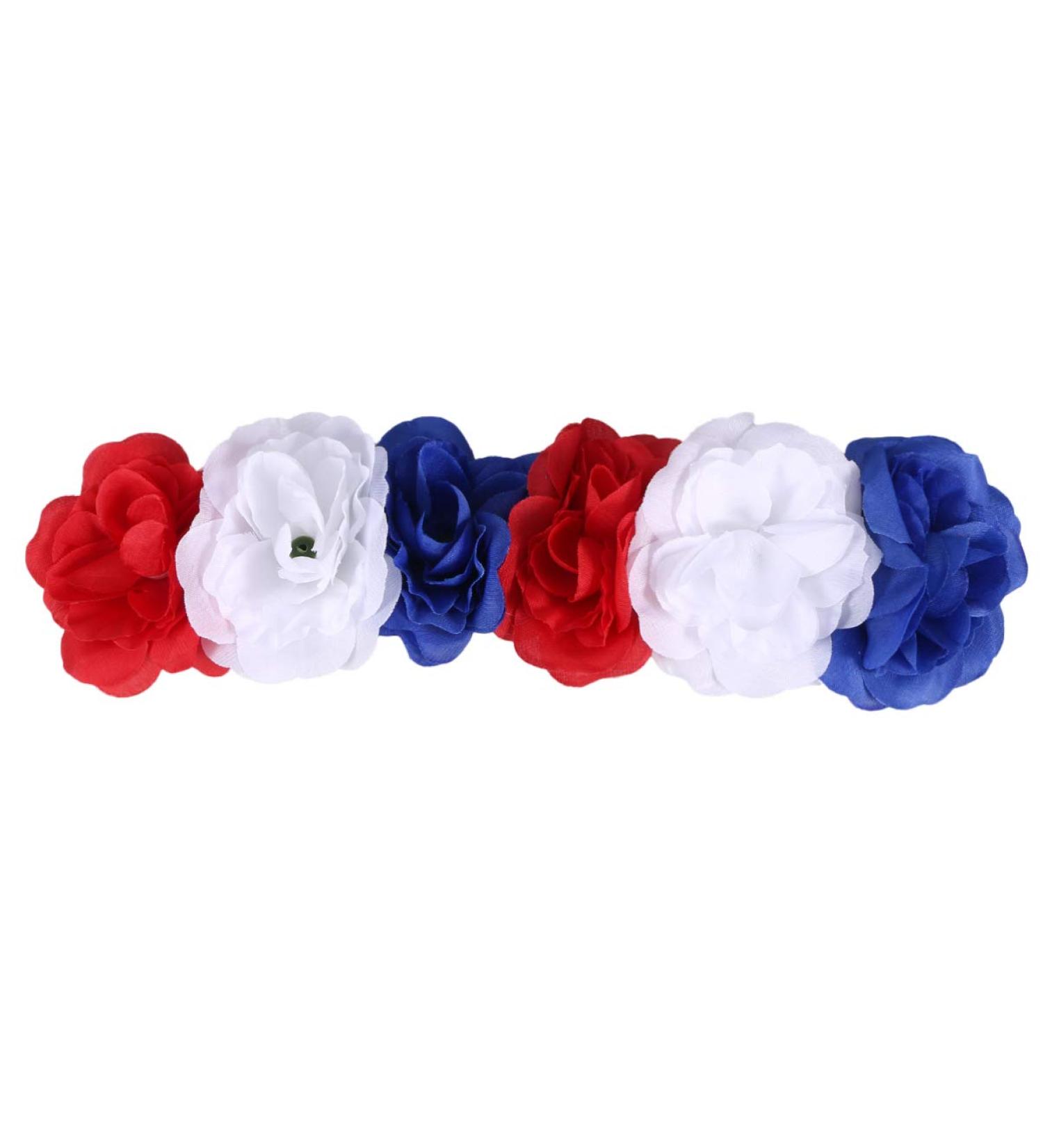 minkissy Rose Flower Headband Day of the Dead Headpiece Wedding Festival Headband for Christmas Halloween (Red White Blue) - Buy Online on GoSupps.com